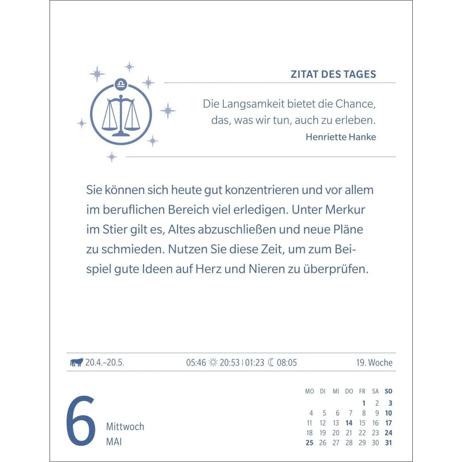 Harenberg Kalender Verlag Abreißkalender Waage Sternzeichenkalender 2026 - Tagesabreißkalender - Ihr...
