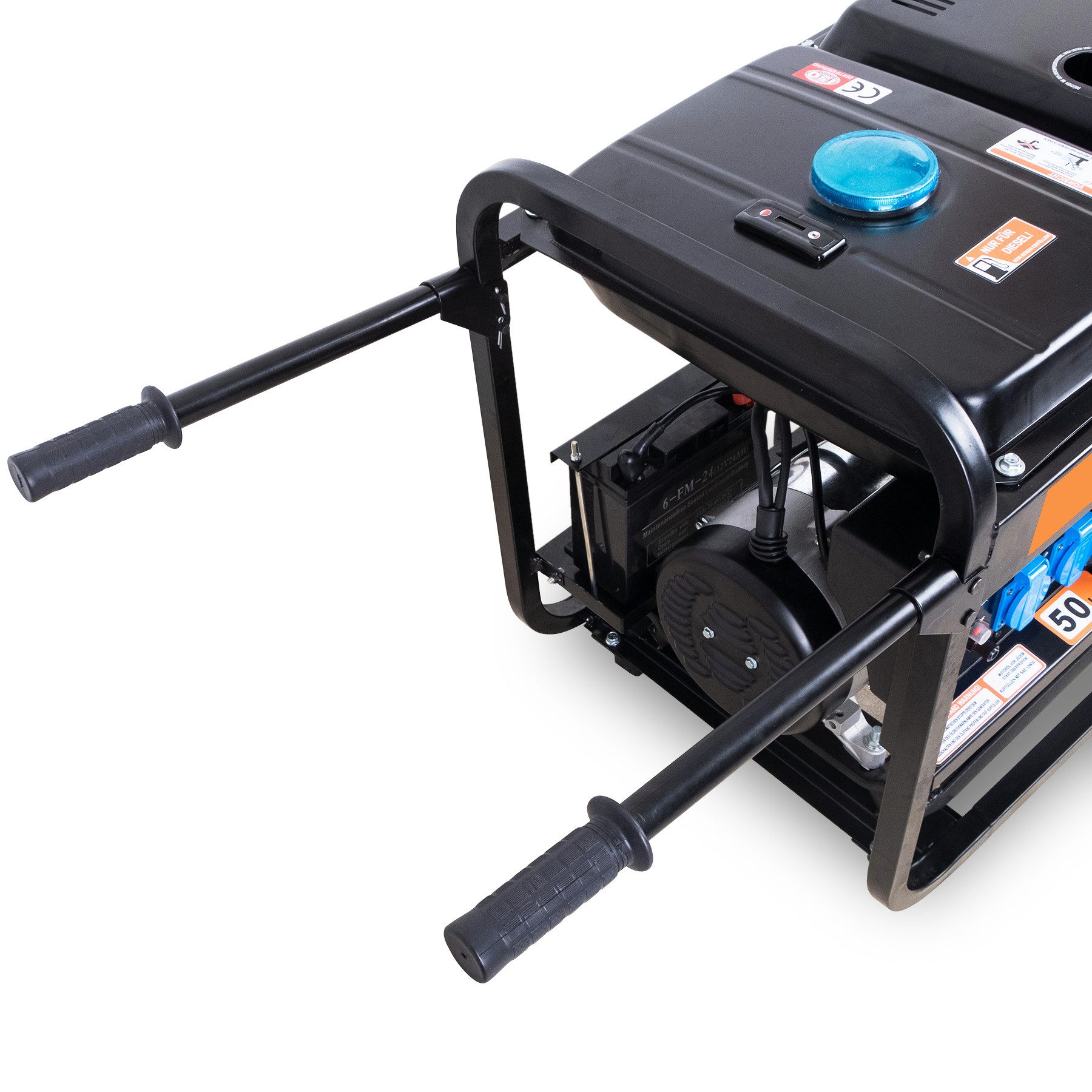 DeTec. DeTec. 1-phase diesel generator, 5kW emergency power generator, 230V, starter battery, 11.5l diesel tank