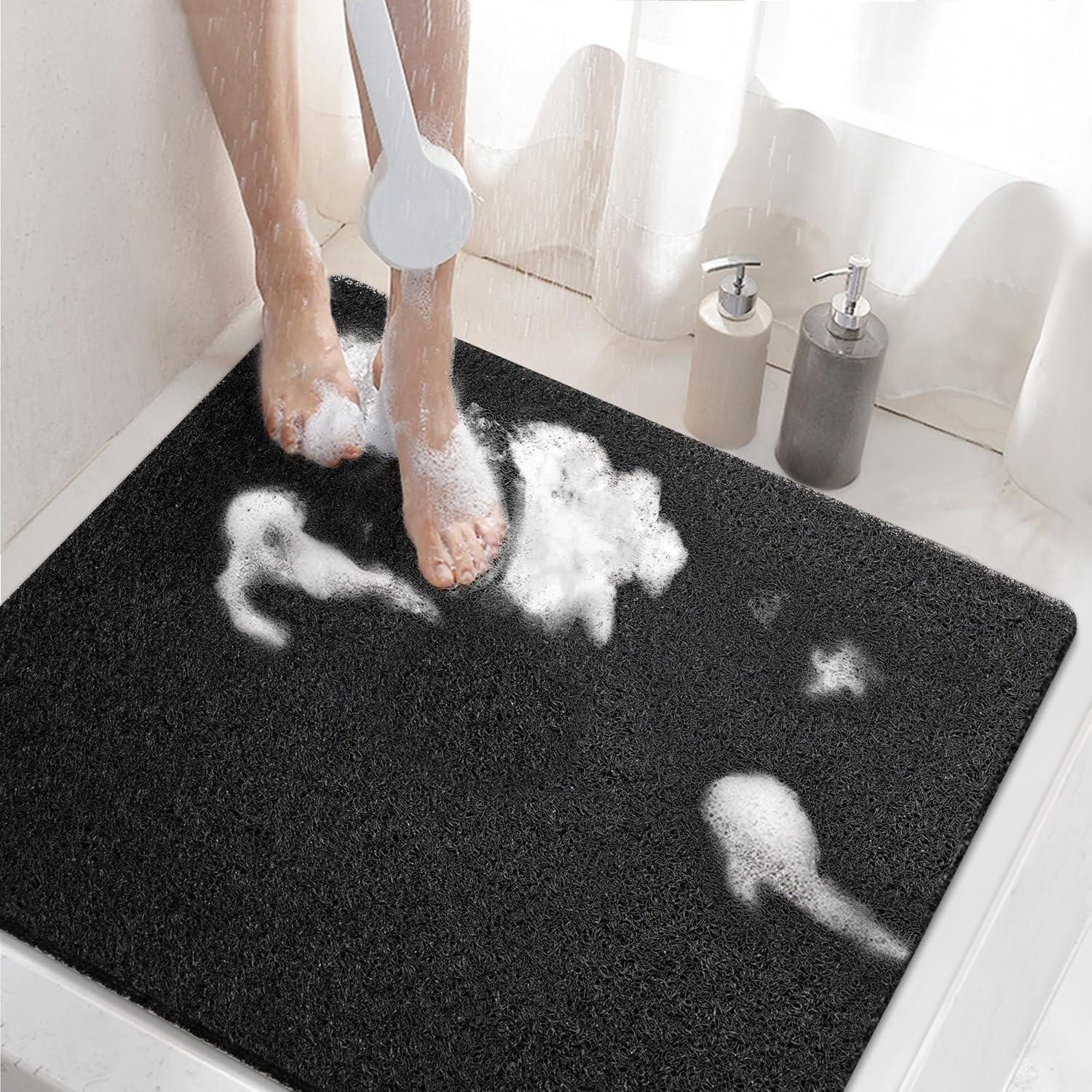 LuxusKollektion Duscheinlage Duschmatte Antirutschmatte Schwarz 60 x 60 cm (Quadratisch)