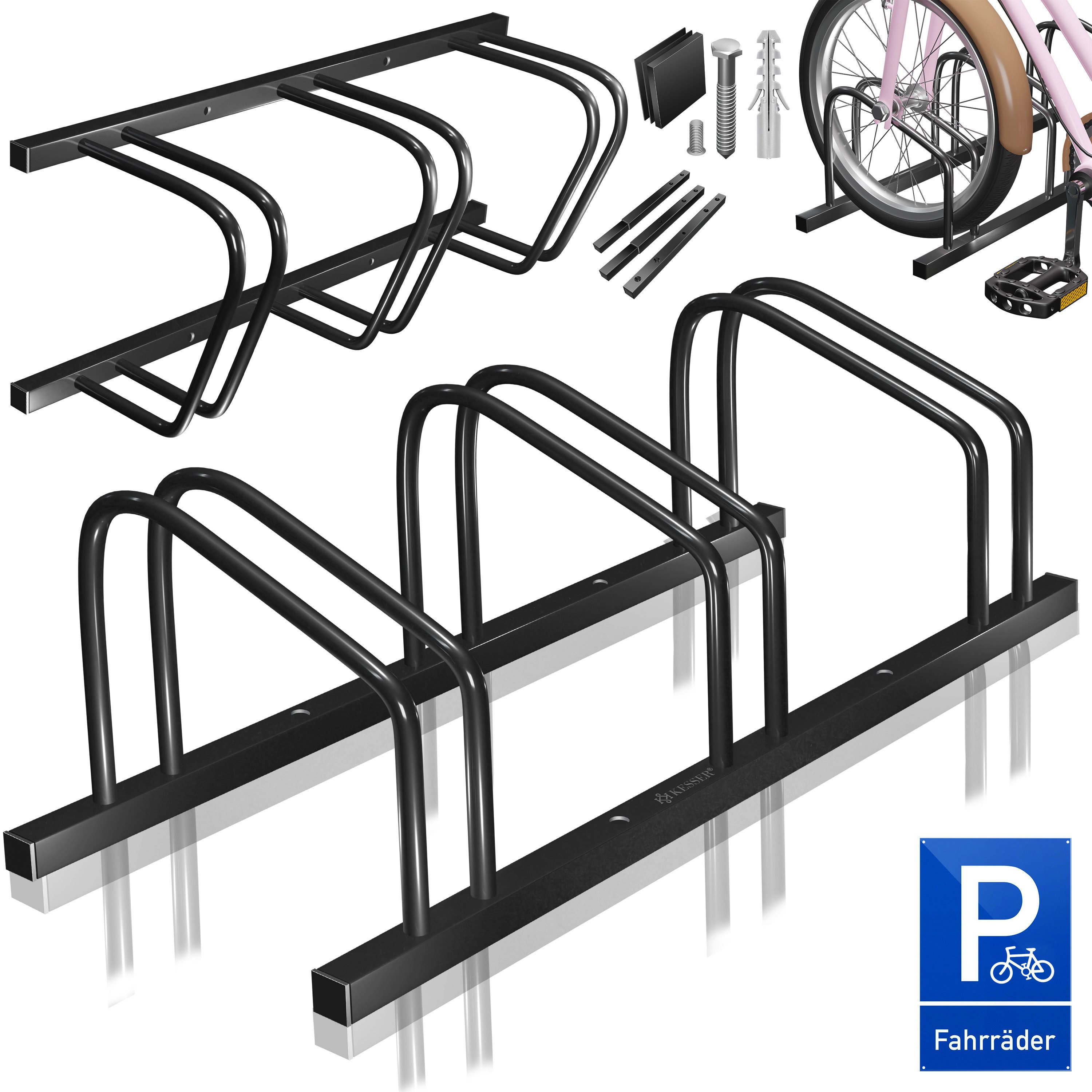 KESSER Fahrradständer, inkl. Parkschild Mehrfachständer mit 37cm Radabstand