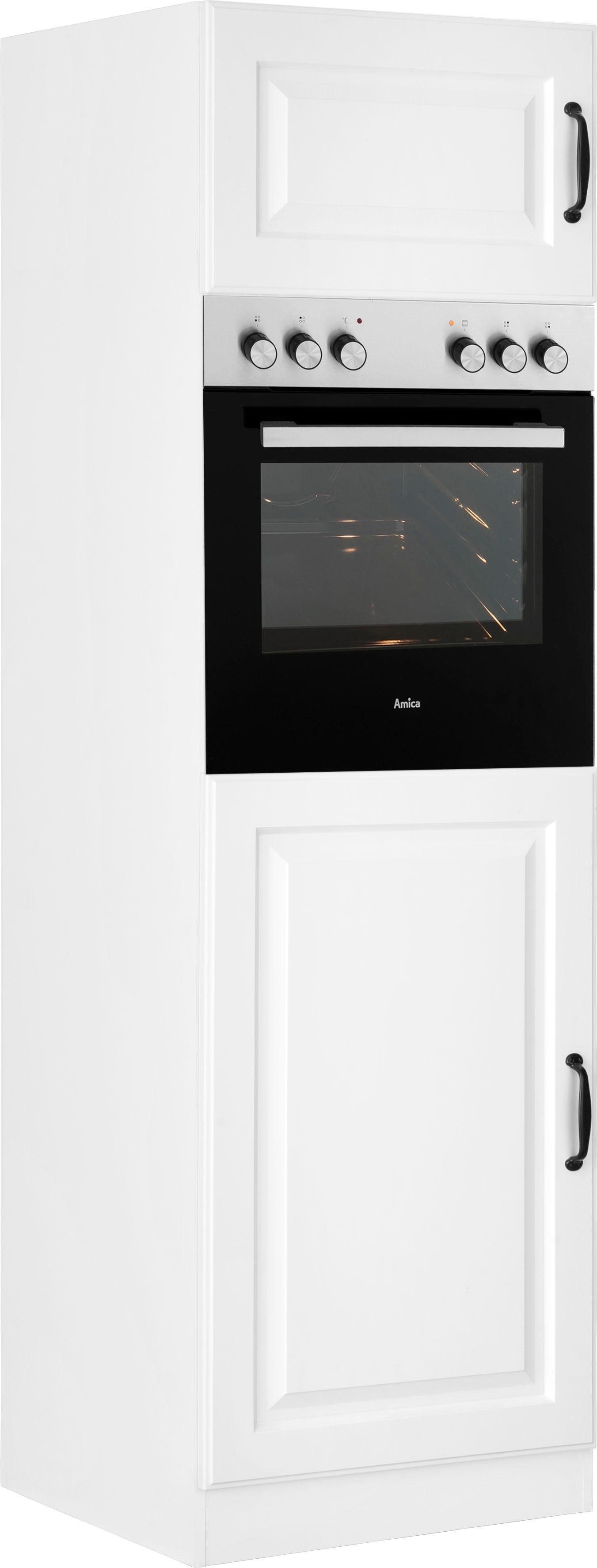 wiho Küchen Backofen/Kühlumbauschrank Erla 60 cm breit mit Kassettenfront weiß/weiß | weiß