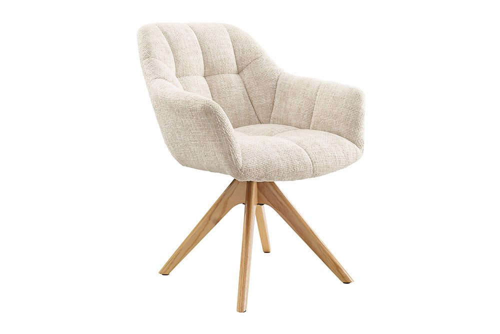 riess-ambiente Polsterstuhl PAPILLON champagner beige/natur - Chenille, Eic günstig online kaufen
