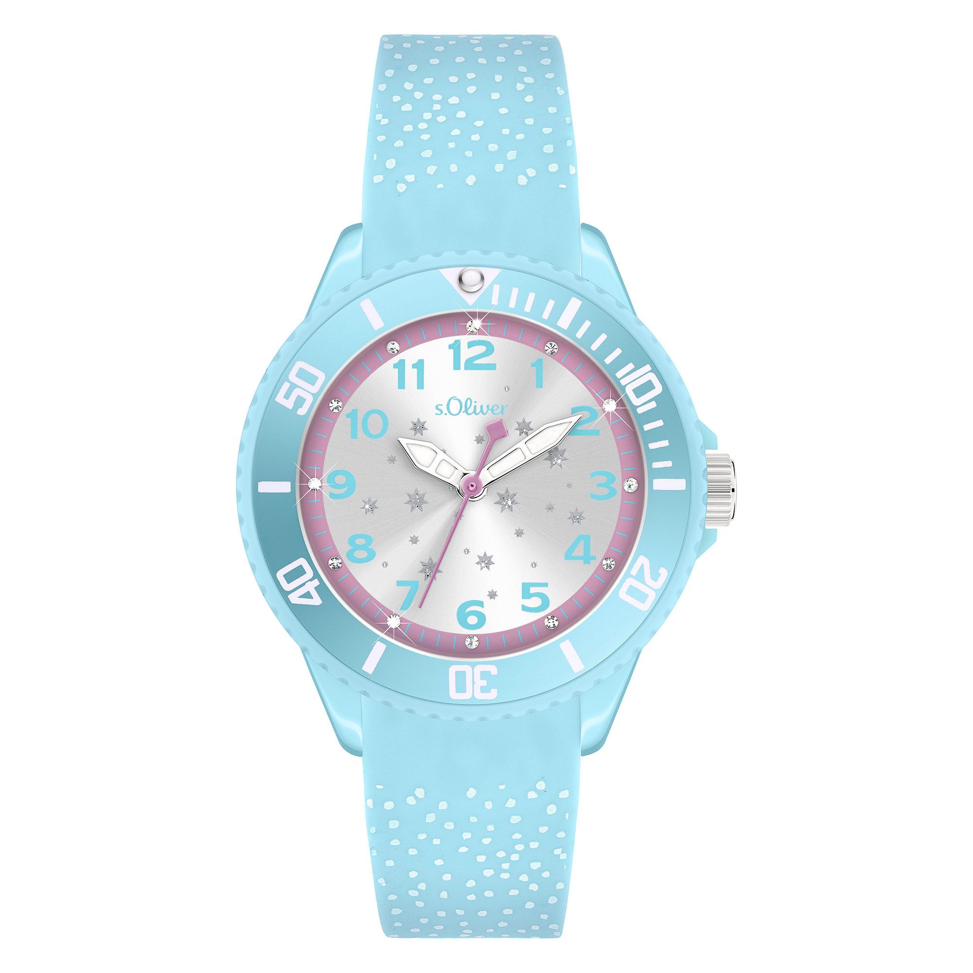 s.Oliver Lovely Time SO-4504-PQ, Armbanduhr, Silikonarmband, Kinderuhr, Mädchen, analog