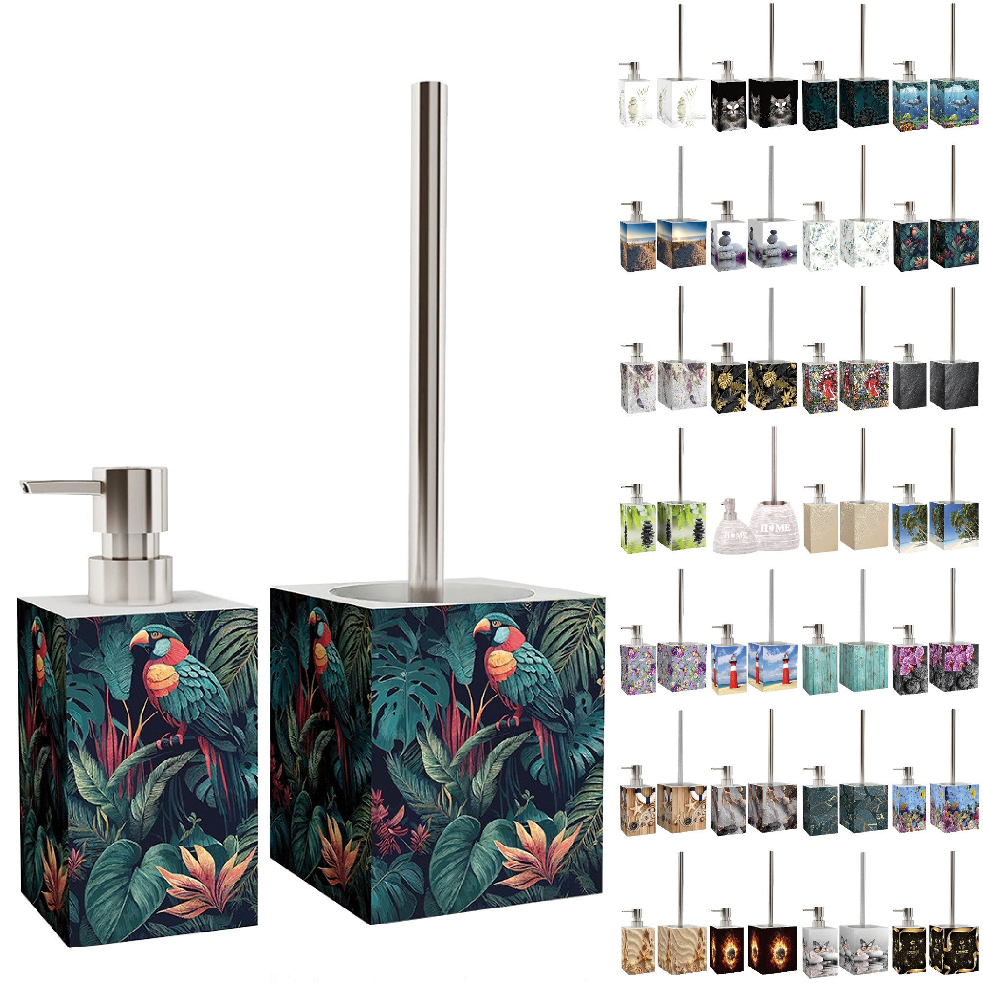 Sanilo Badaccessoire-Set mit Motiv, viele schöne Seifenspender und WC Bürst günstig online kaufen