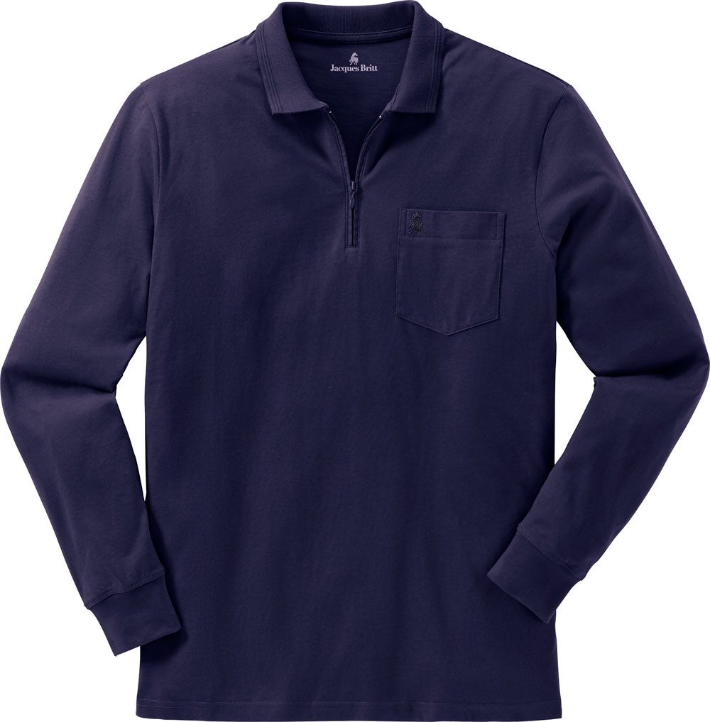 Jacques Britt Langarm-Poloshirt Superweich mit hohem Baumwoll-Anteil