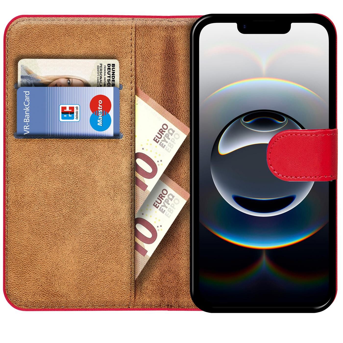 CoolGadget Handyhülle Wallet Klapp Tasche Book Case für Apple iPhone 16e, Hülle Klapphülle Flip Cover Etui Schutzhülle