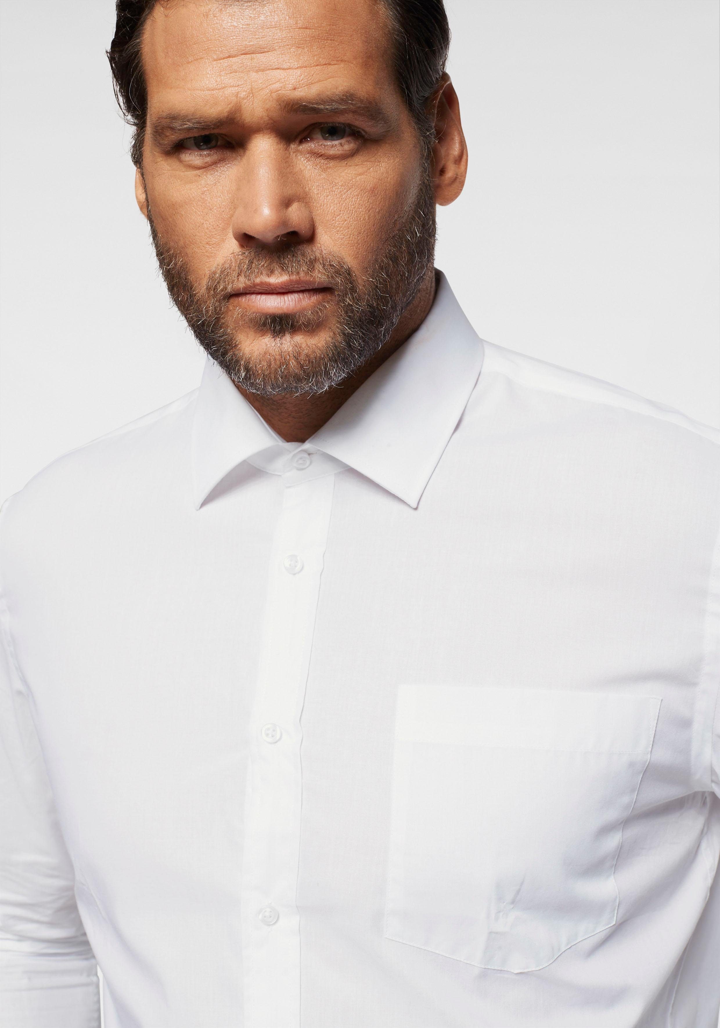 Man's World Langarmhemd abgesteppte Knopfleiste