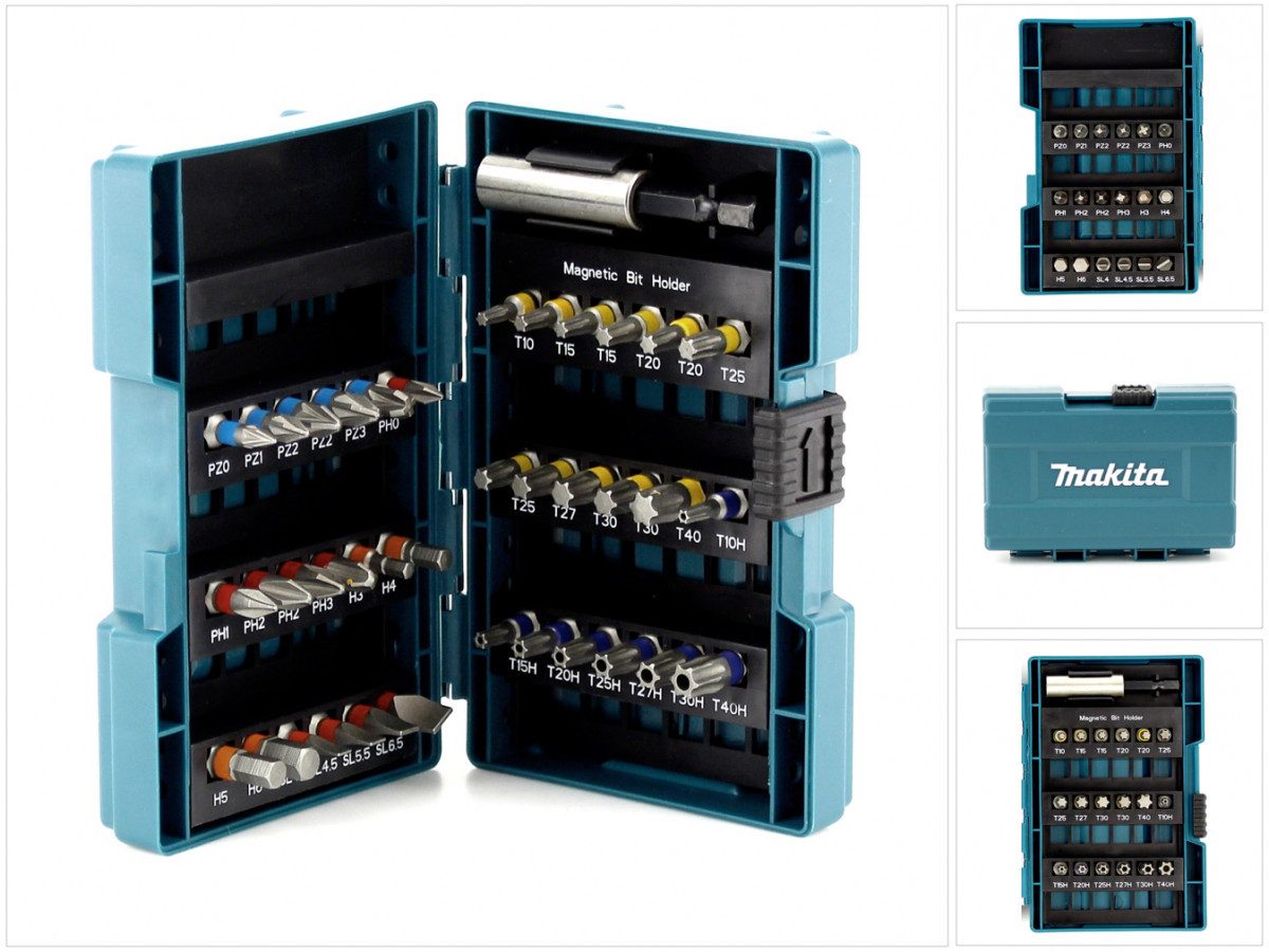 Makita Bit-Set B-28606 Bit-Box Schrauberbit-Set 37-teilig - Torx + Phillips + Pozidr