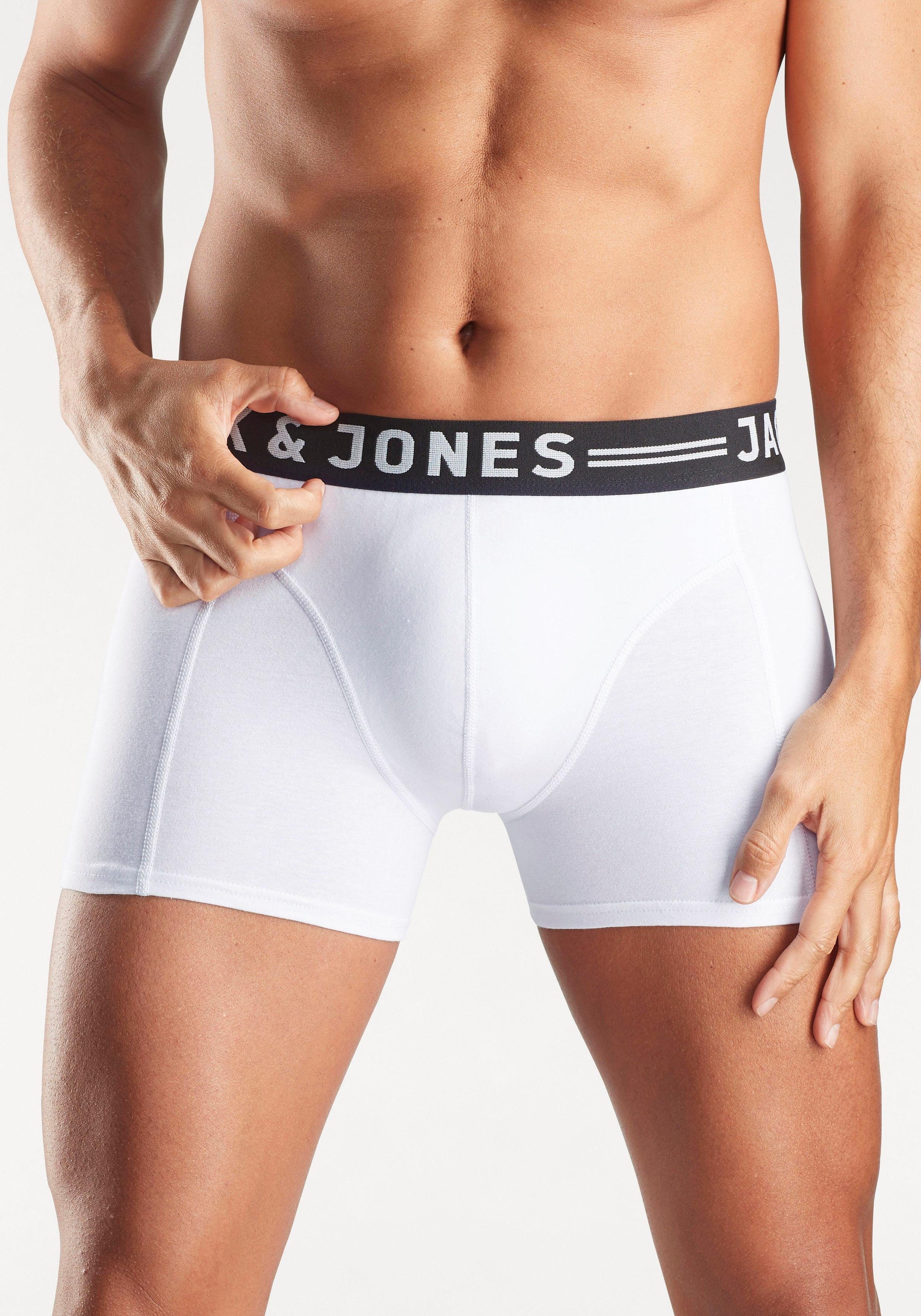 Jack & Jones Boxer (Packung, weiß, 3-St) Trunks grau-meliert Sense schwarz