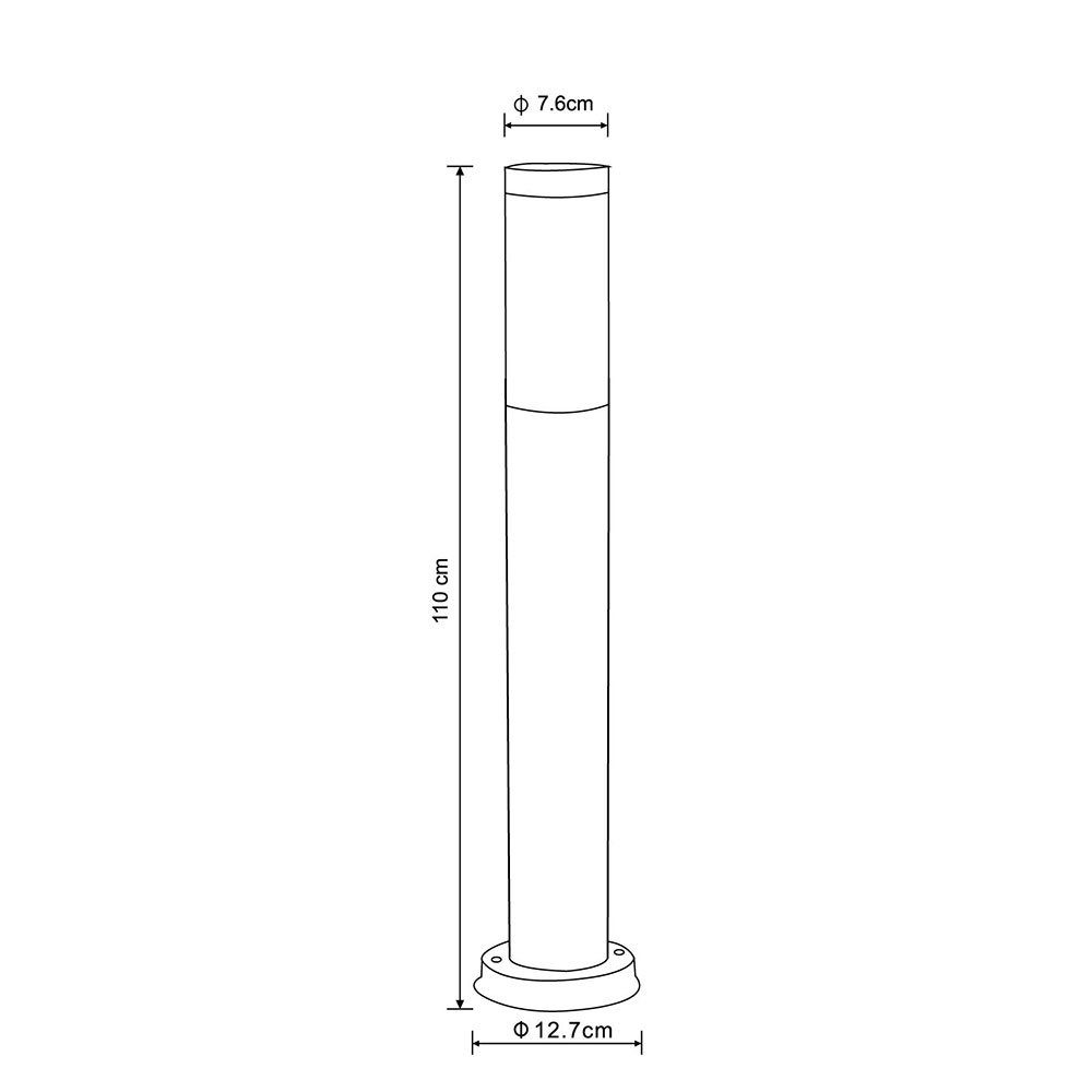 inklusive, LED Balkonleuchte Leuchtmittel Stehleuchte etc-shop Außen-Stehlampe, Säulenleuchte Warmweiß, Außenleuchte