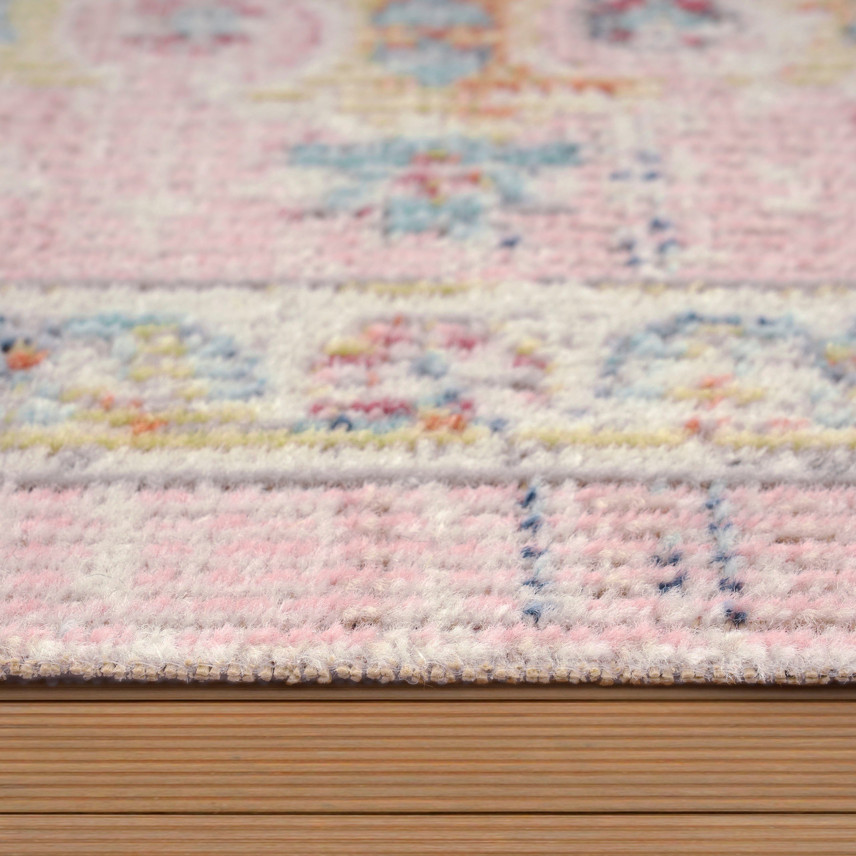 Teppich Used-Look, Outdoor Torres Paco geeignet In- 279, moderne Kurzflor, und Optik, mm, Home, Orient rechteckig, 8 Höhe: pink