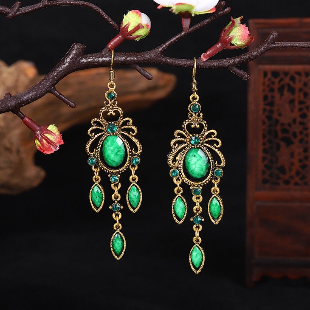 The Beauty House Ohrring-Set Boho Ohrhänger Damen – Ethno Vintage Schmuck mit Edelstein Design