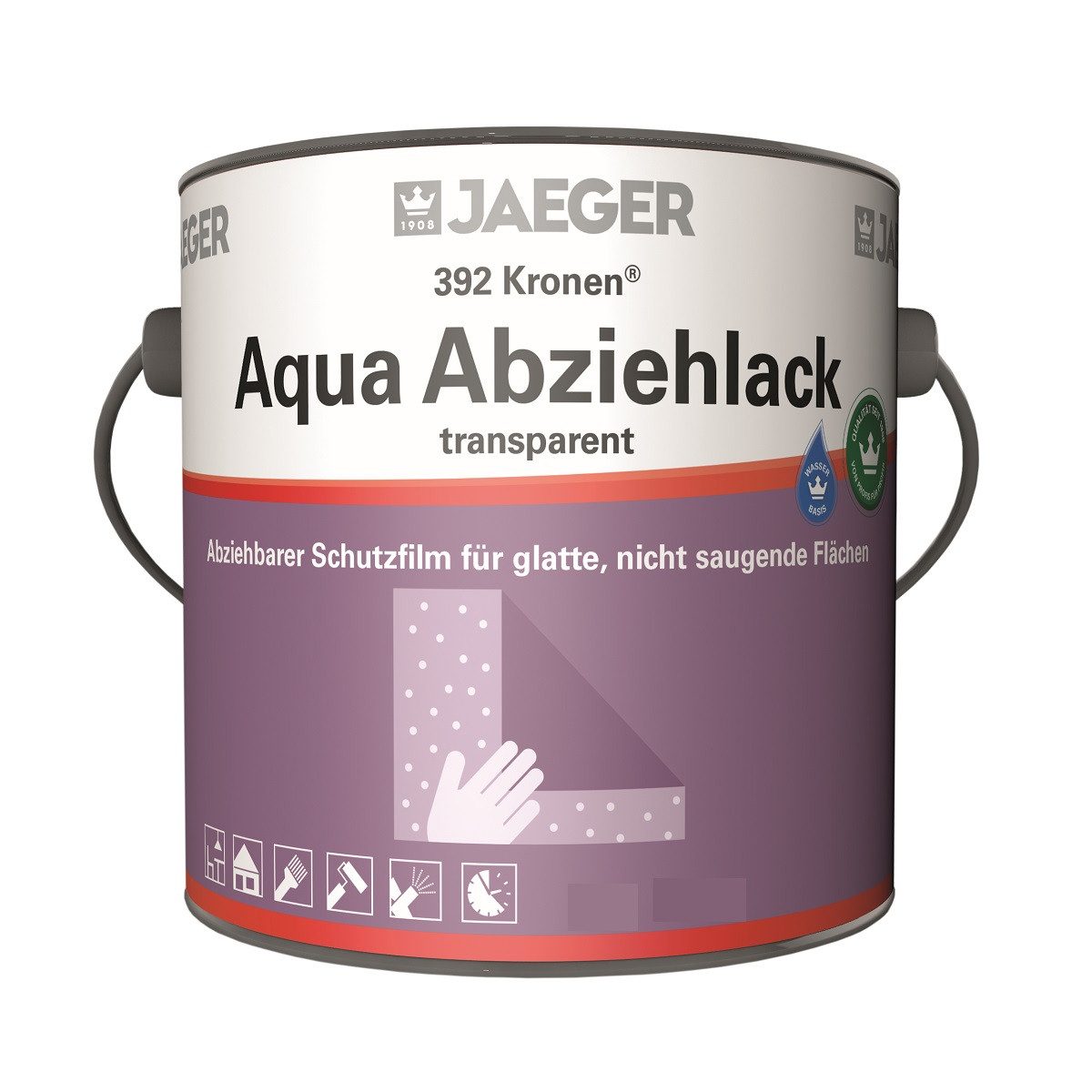 Jaegerlacke Lack Kronen Aqua Abziehlack 392 transparent, abziehbarer Schutzfilm