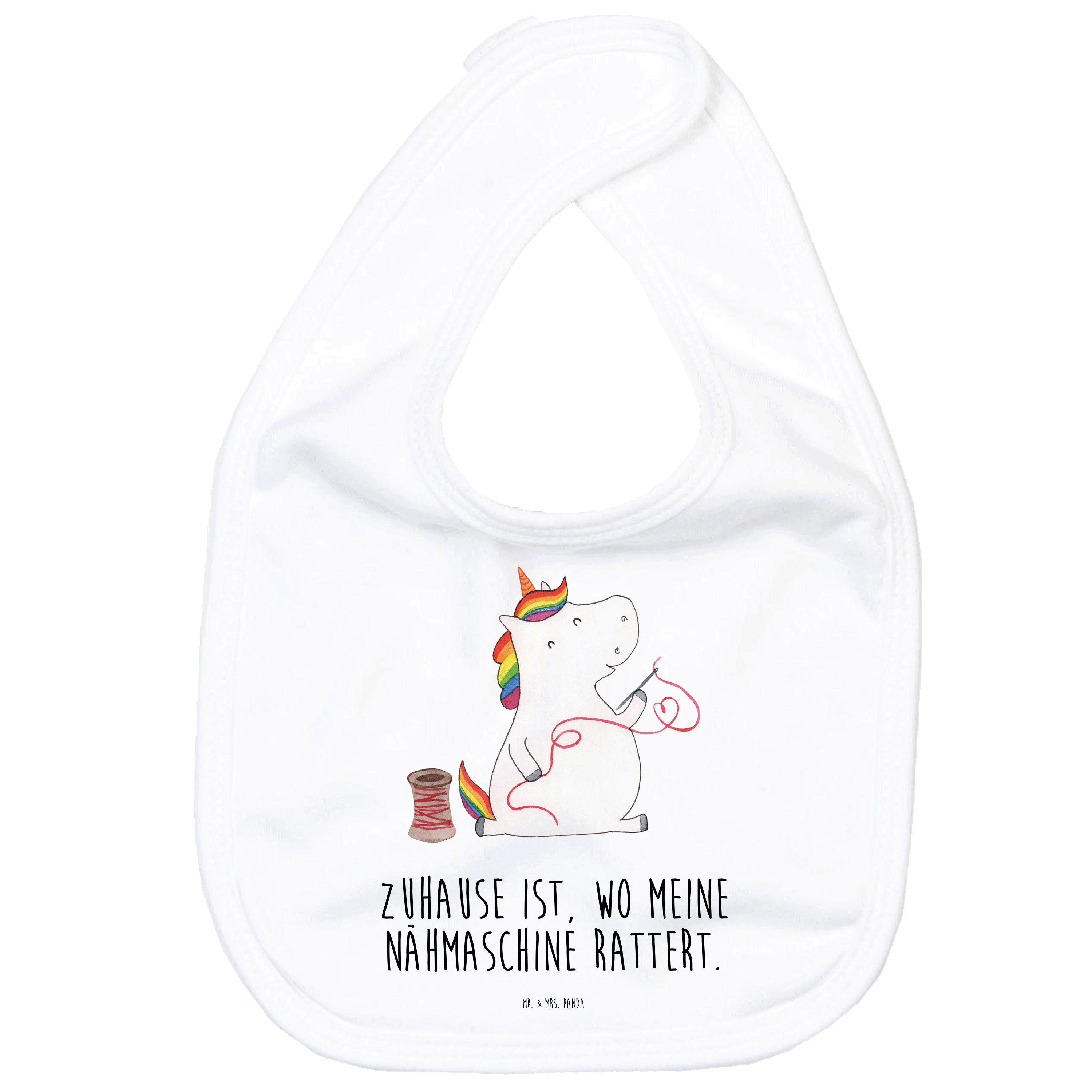 Tragetuch Einhorn Näherin - Weiß - Geschenk, Klettlätzchen, Nähzimmer, Geschenk
