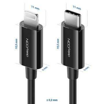 deleyCON deleyCON 1m USB-C auf Lightning Schnellladekabel MFi Zertifiziert USB-Kabel