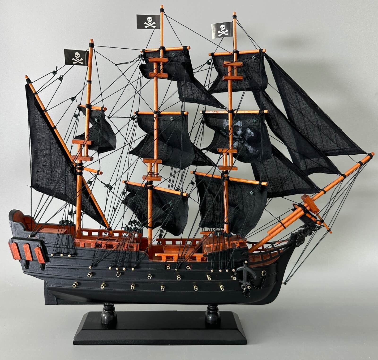 Aubaho Dekoobjekt Modellschiff Piratenschiff Piraten Holz Schiffsmodell Schiff Pirat kei