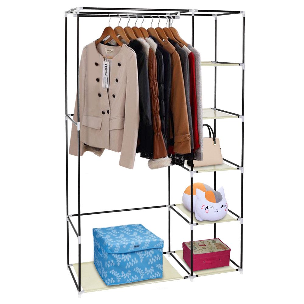HT Kleiderschrank mit Vliesstoff und Aufhängestange, günstig online kaufen