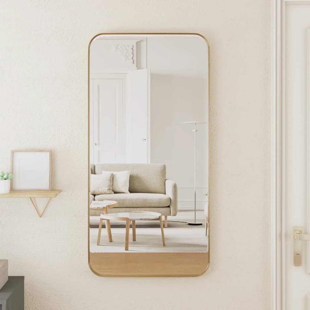 furnicato Wandspiegel Golden 40x80 cm Rechteckig | Wandspiegel