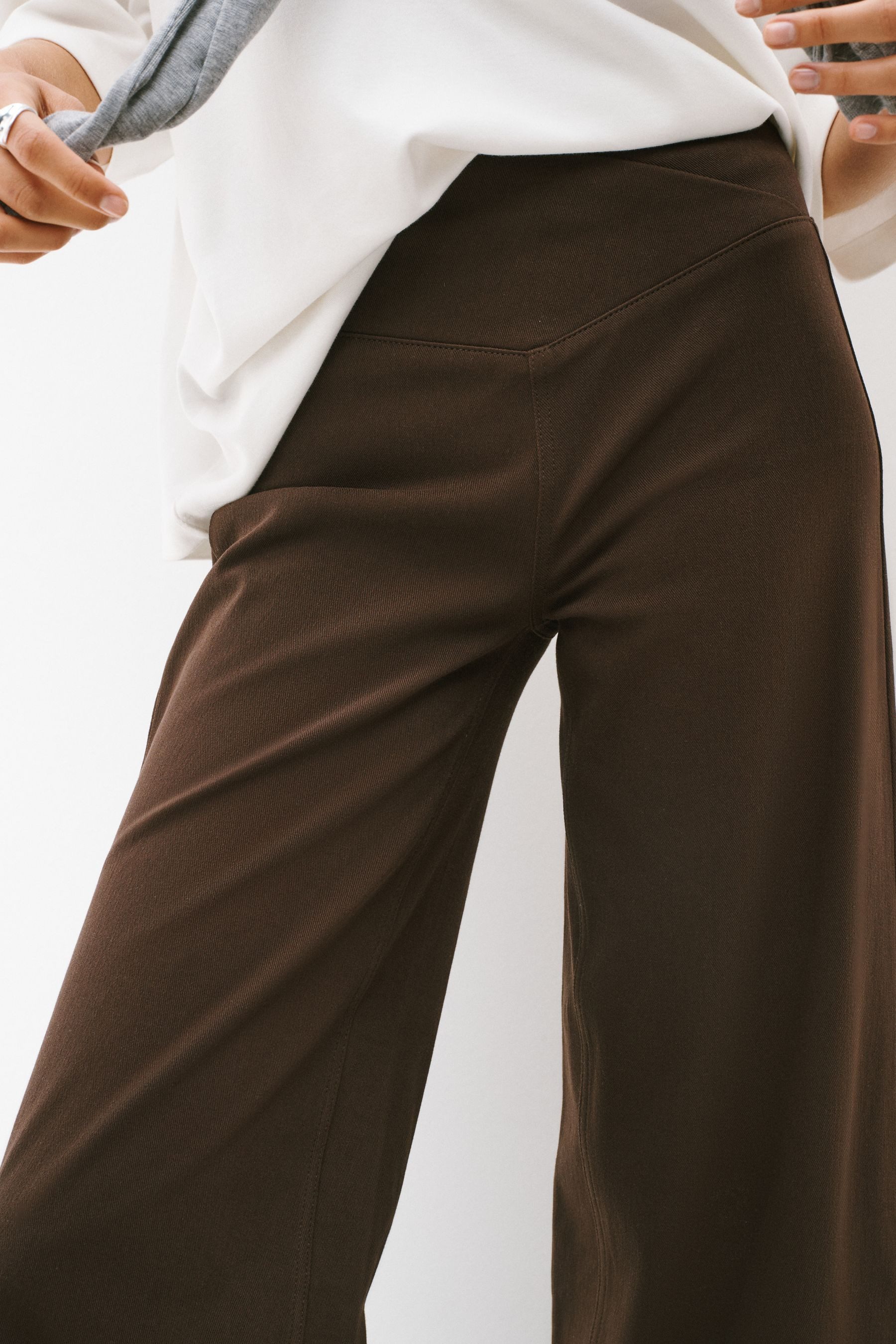 Next Jeansleggings Denim-Hose aus Jersey mit weitem Bein (1-tlg)