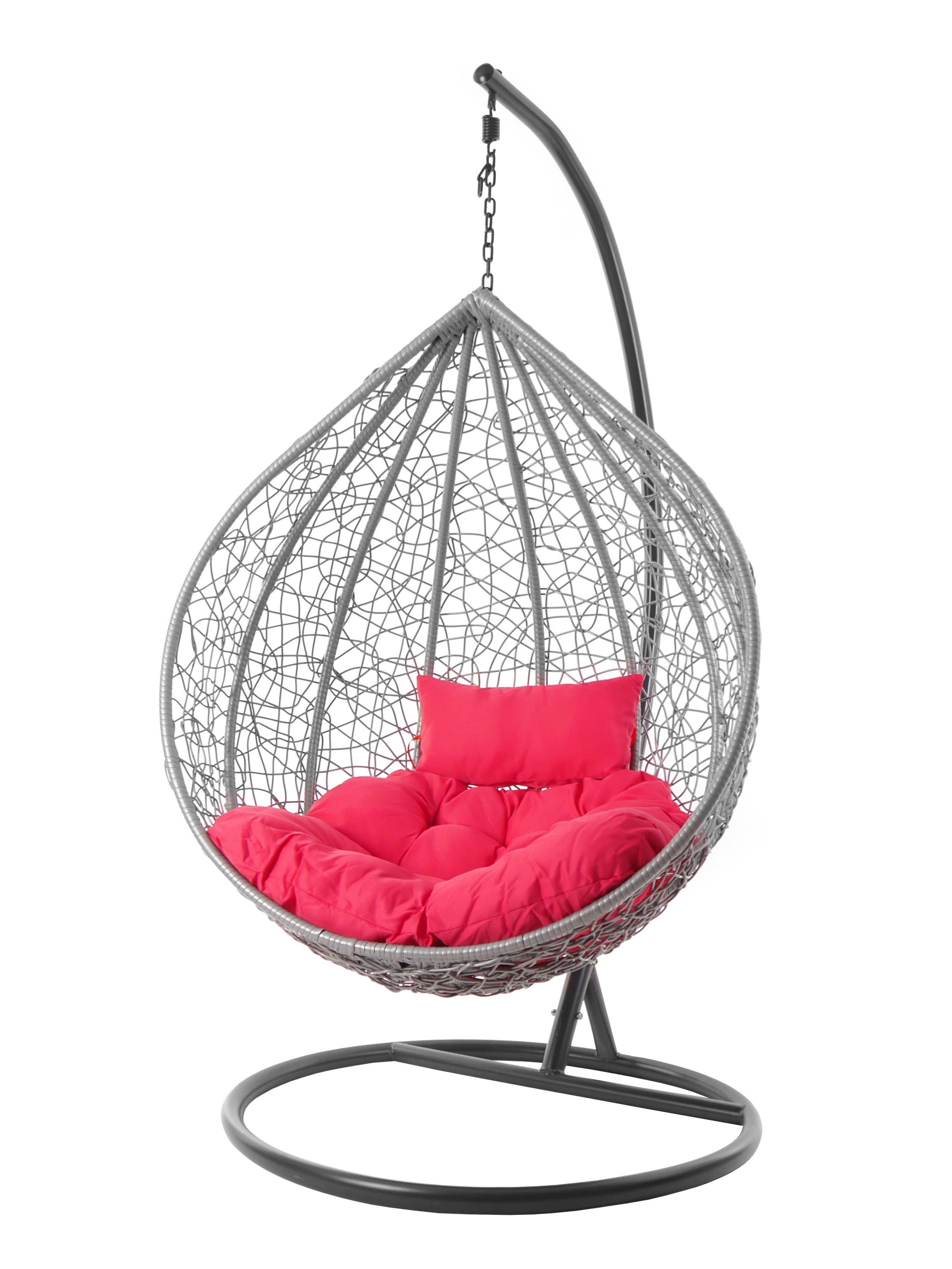 KIDEO Hängesessel Hängesessel MANACOR hellgrau, mit Gestell und Kissen