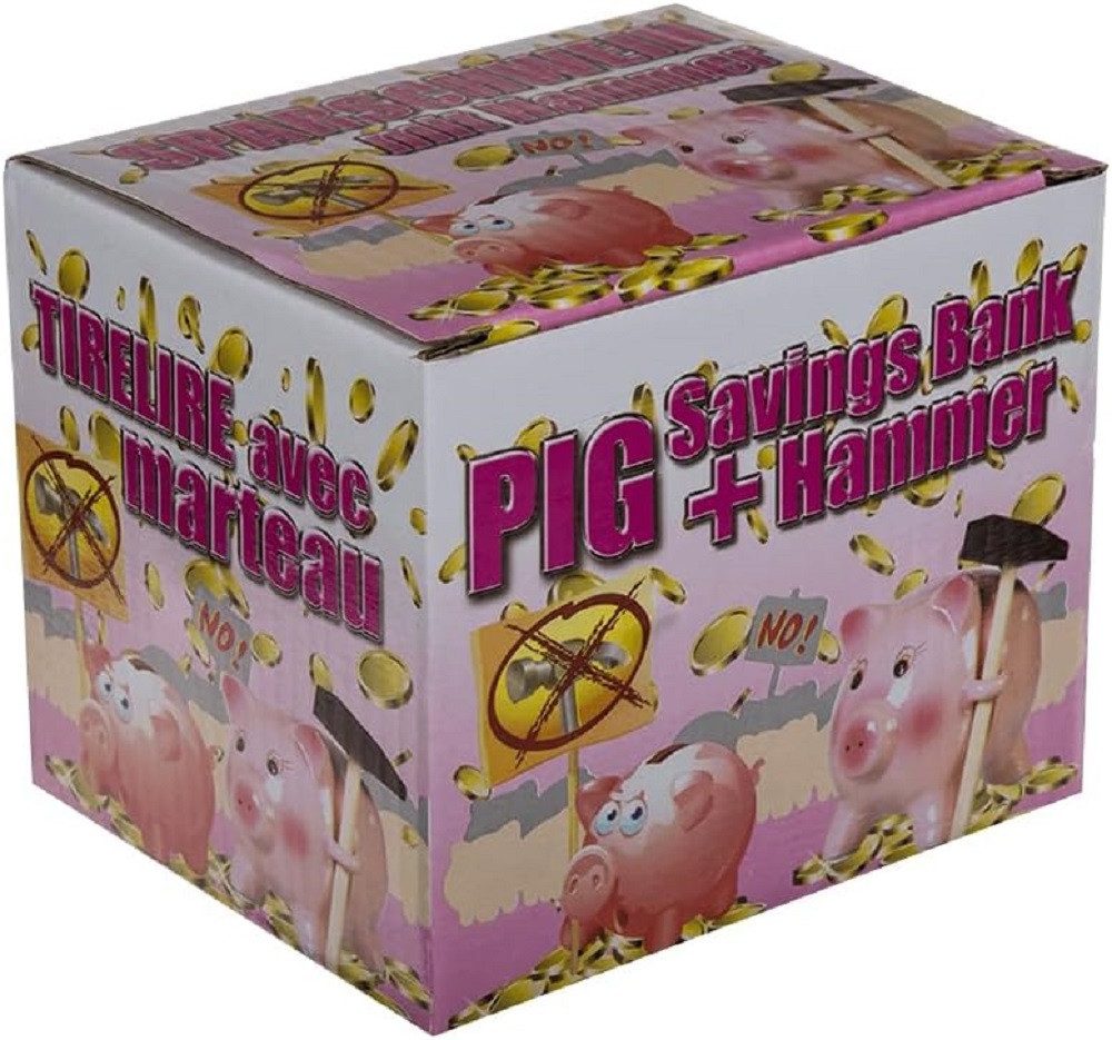 Out of the Blue Spardose Schwein, Sparschwein aus Keramik mit Hammer