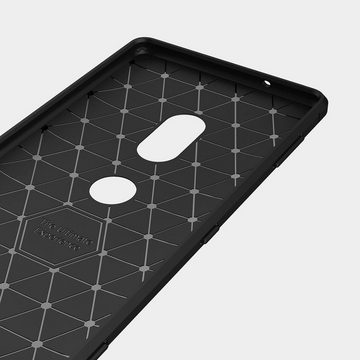 CoolGadget Handyhülle Carbon Handy Hülle für Sony Xperia XZ3 6 Zoll, robuste Telefonhülle Case Schutzhülle für Sony XZ3 Hülle