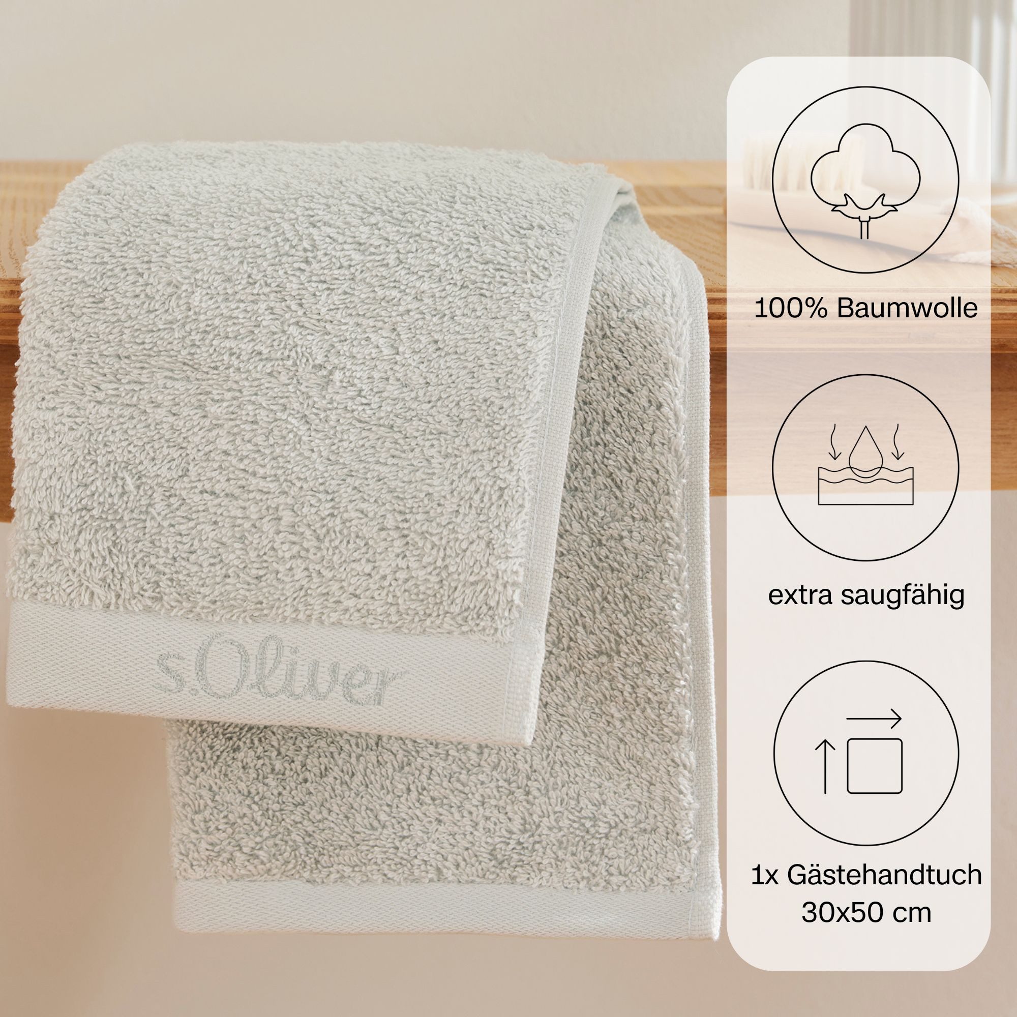 s.Oliver Gästehandtuch s. Oliver Gästetuch, Walkfrottier günstig online kaufen