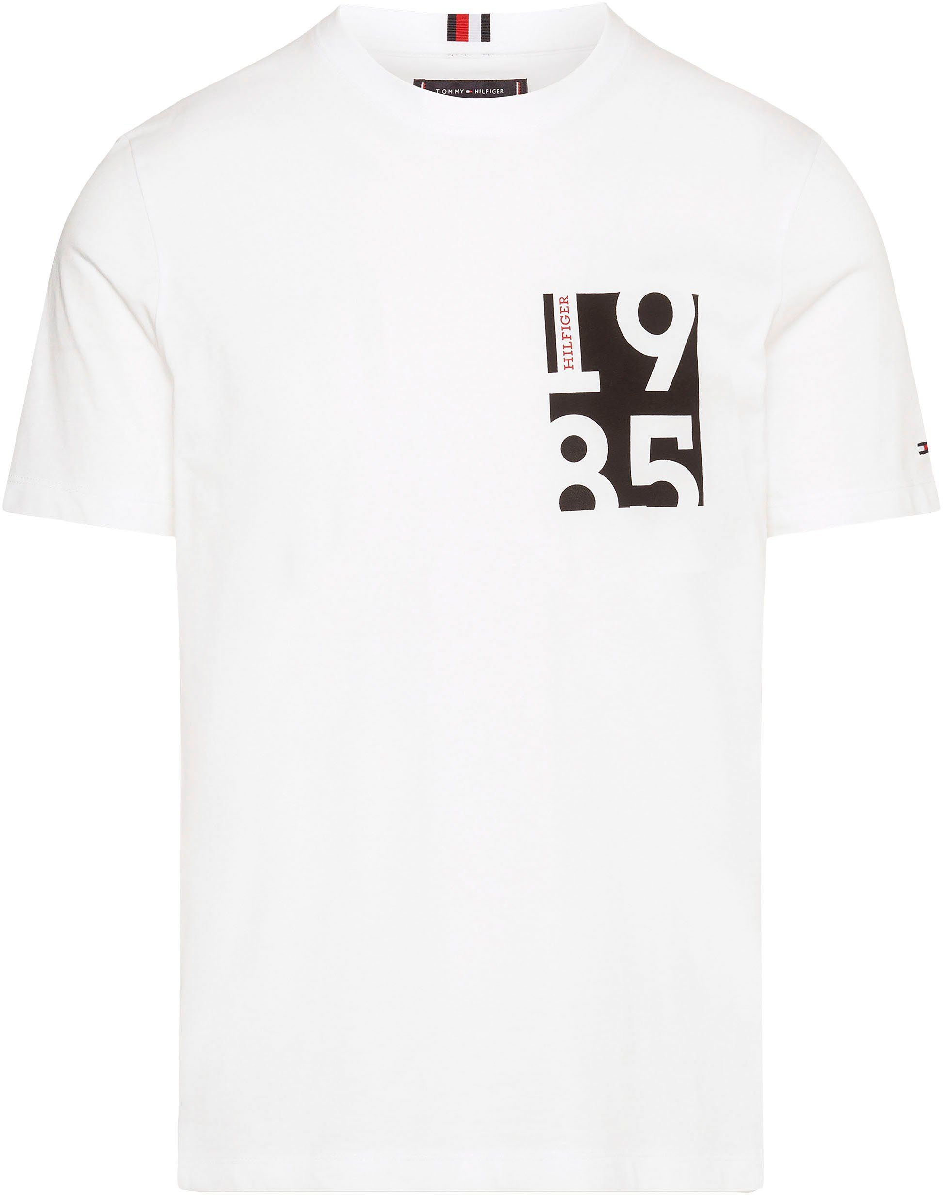 T-Shirt PRINT CHEST Tommy TEE Hilfiger white