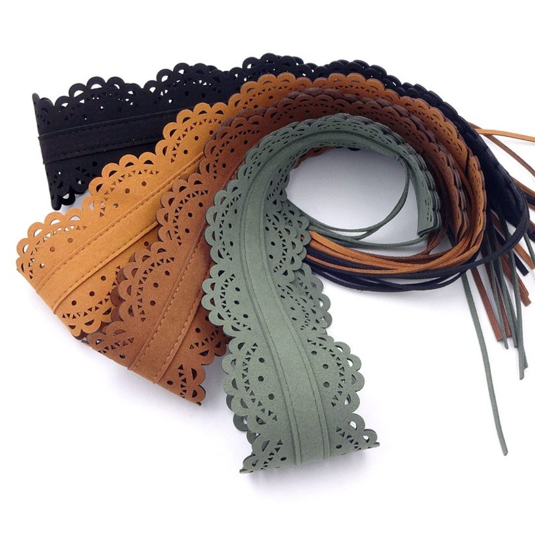 Bwecuy Hüftgürtel Damen Boho gürtel, Taillengürtel, Bindgürtel, Breiter Taillengürtel – Bild 4 von 5