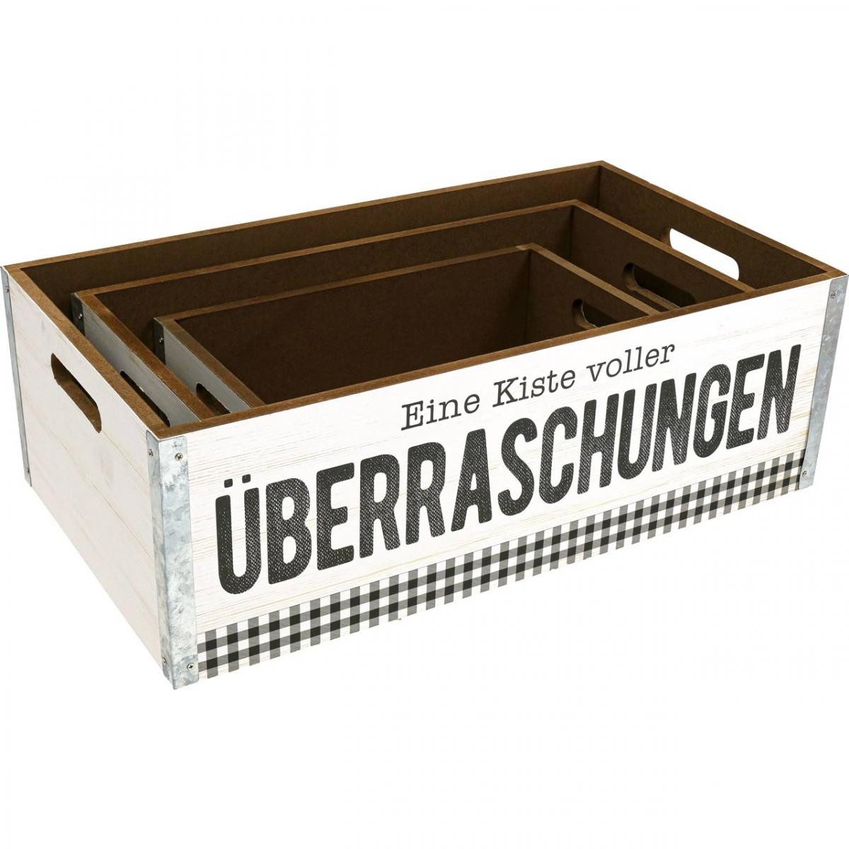 Posiwio Dekokorb Dekokiste Weihnachten Retro-Stil mit Metallakzenten