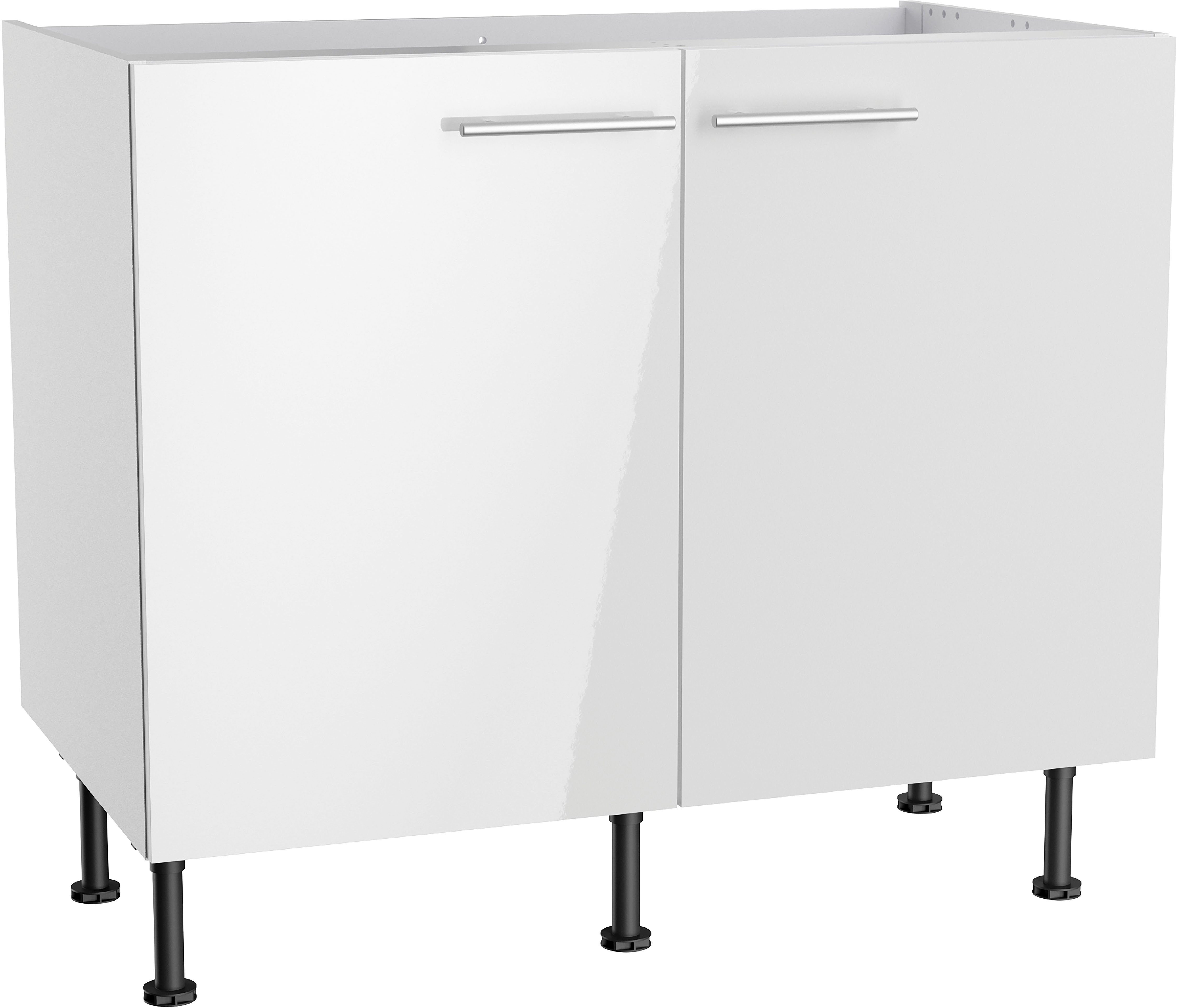 Klara 100 weiß cm Breite OPTIFIT Spülenschrank lackiert/weiß