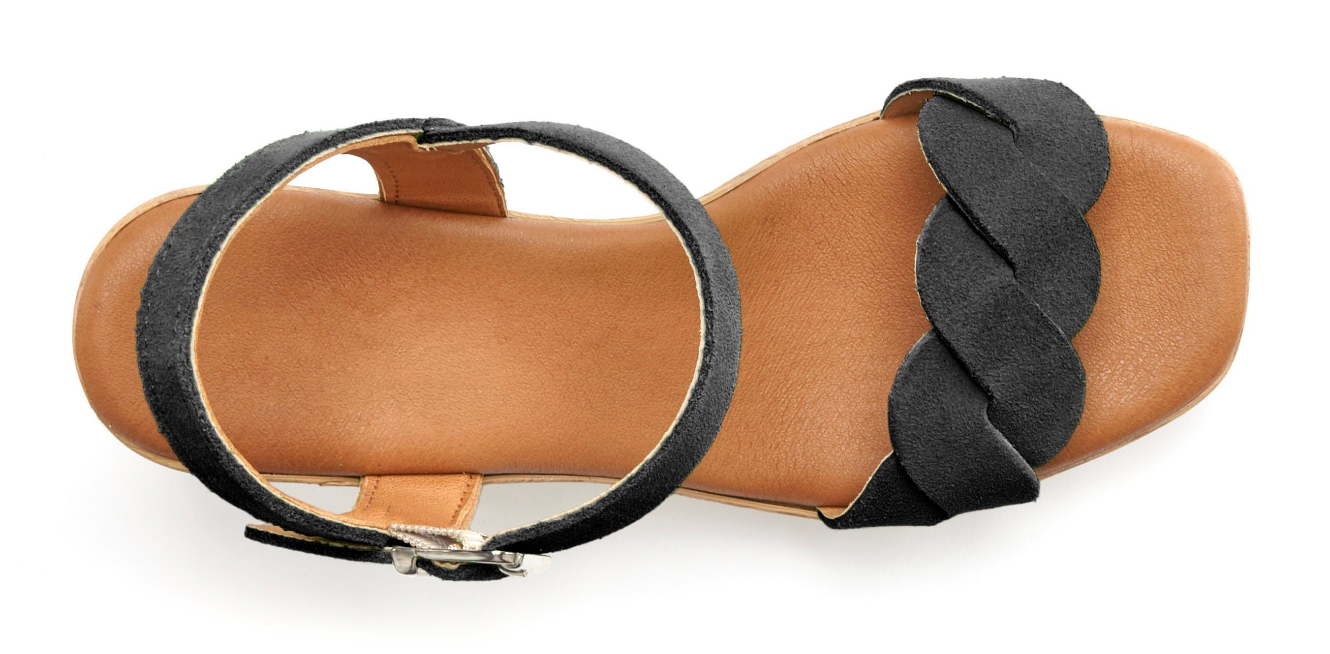 LASCANA Sandale, Sandalette, Sommerschuh Riemchensandalette aus weichem Leder mit Blockabsatz