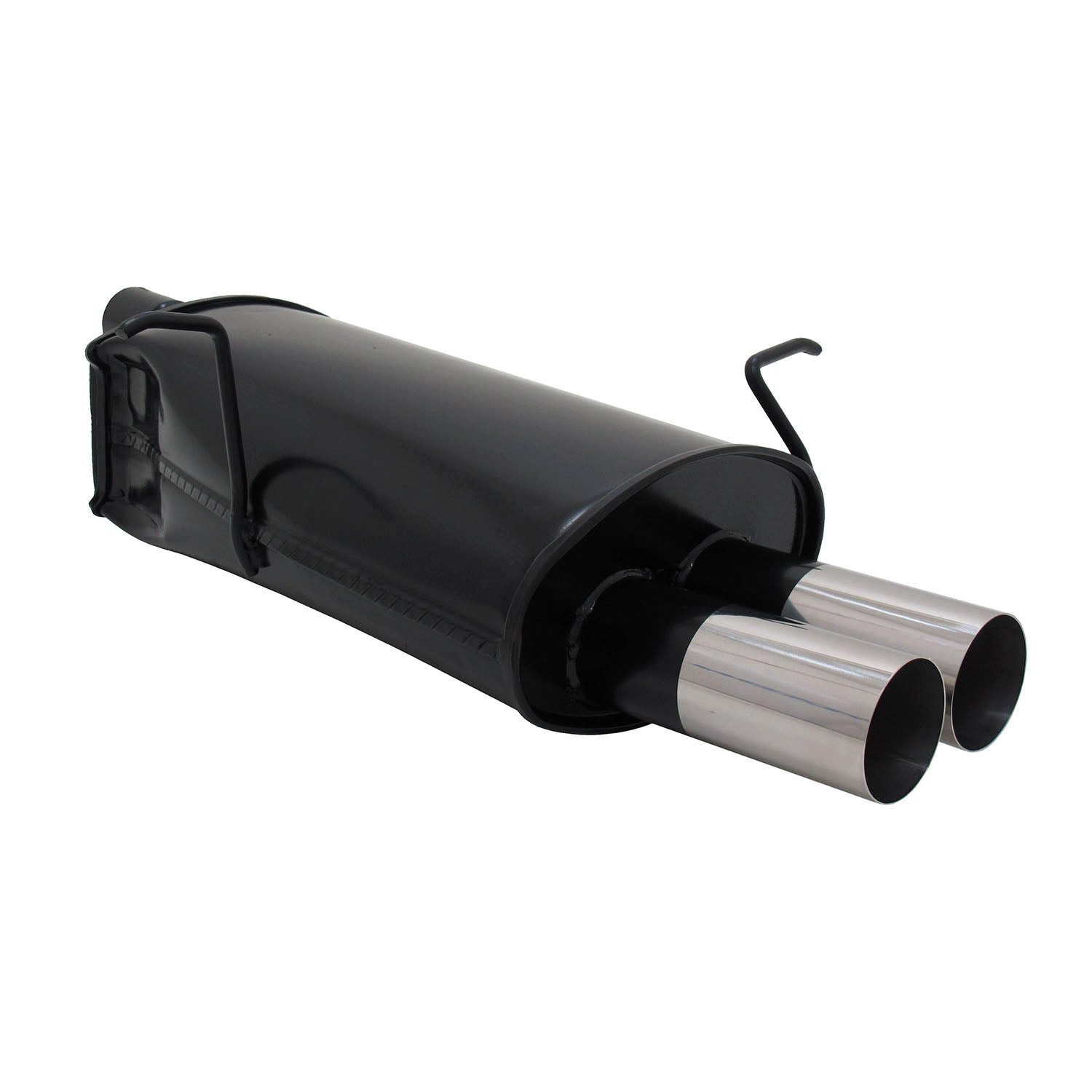 OMAC Auspuff-Flexrohr Novus Sportauspuff für BMW E46 2x76mm Endschalldämpfer mit ABE, (1-tlg), Leicht austauschbar - Doppelter Ausgang