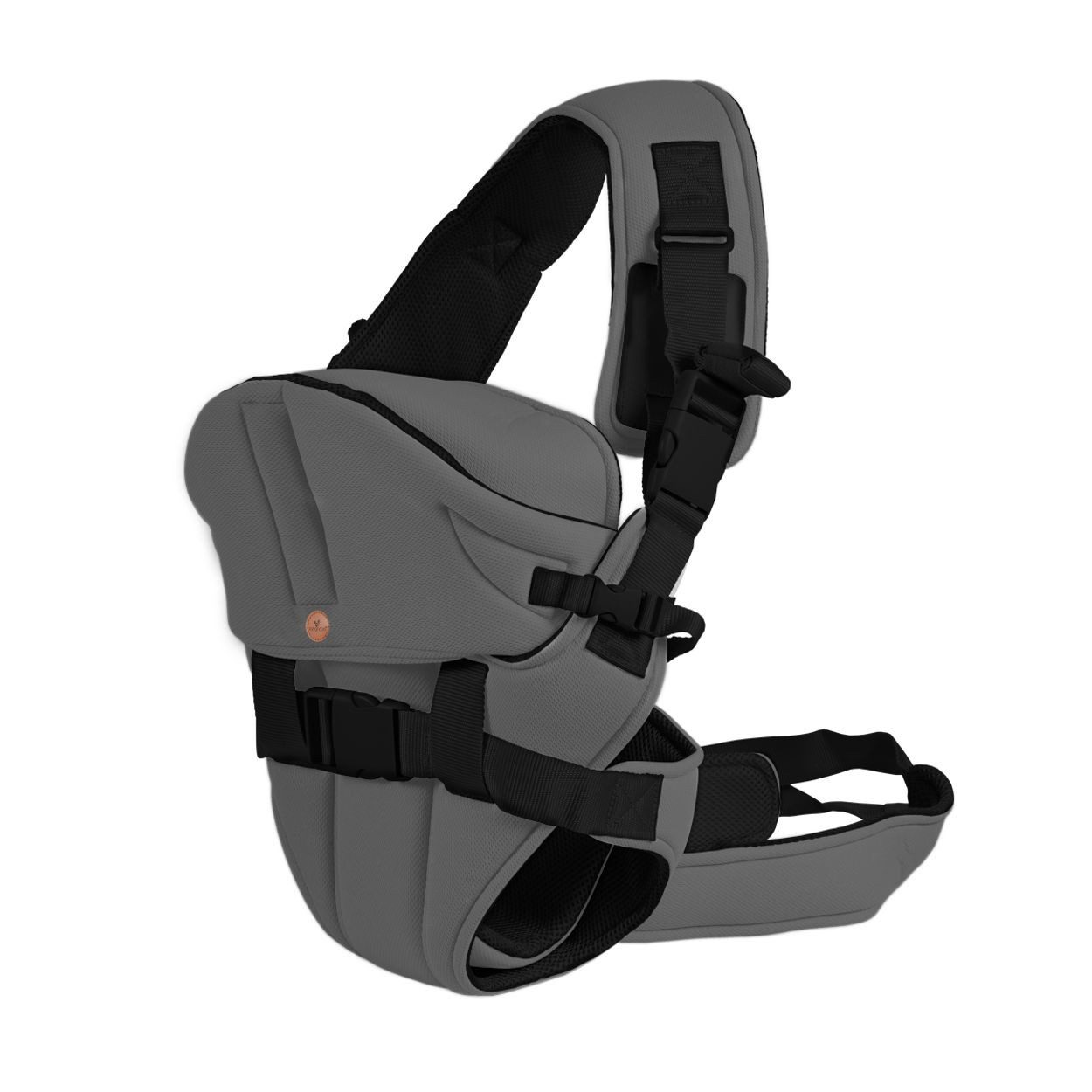 Moni Babytrage Carry go 2 in 1, Bauchtrage, Hüfttrage, abnehmbare Kopfstütze, Stillposition, 13 kg