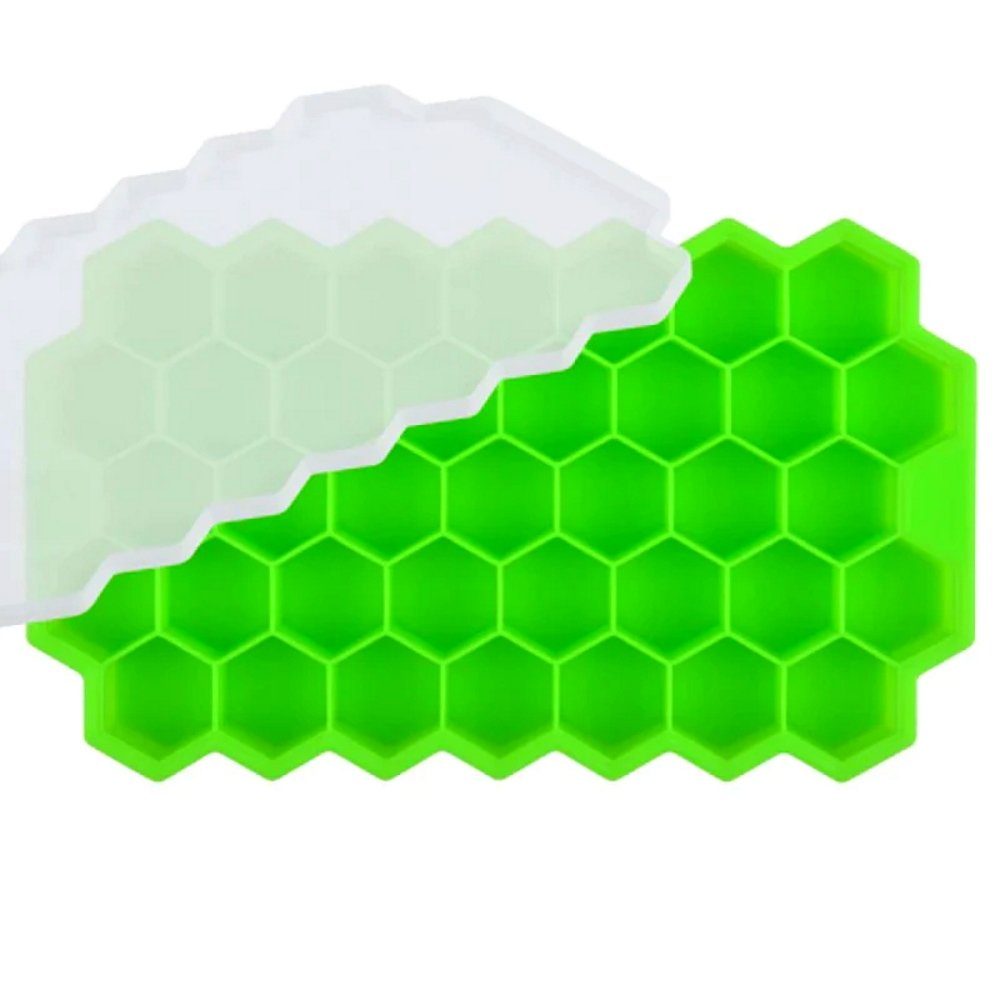 Eiskugeln Eiswürfelbehälter Silikon MAVURA Waben Eiswürfelform Eiswürfel Set] Eiskugelform Design Grün [2er Eiswürfelbereiter Eiswürfelschale Form