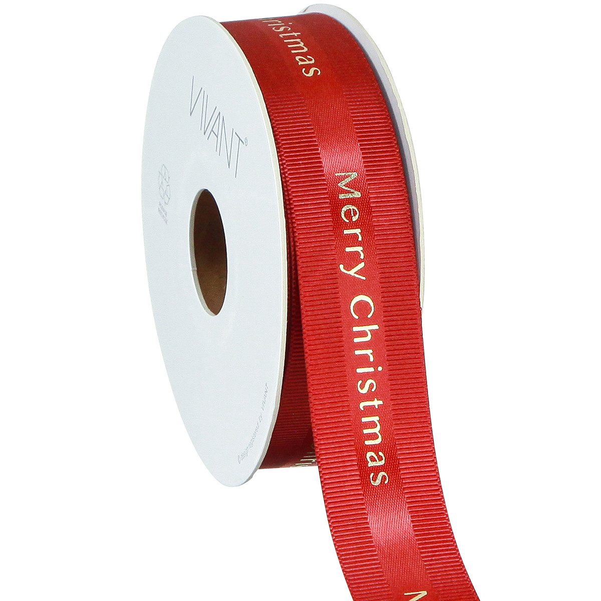 Dekoband Weihnachtsband Rot Gold Merry Christmas 25mm x 20m Geschenkband