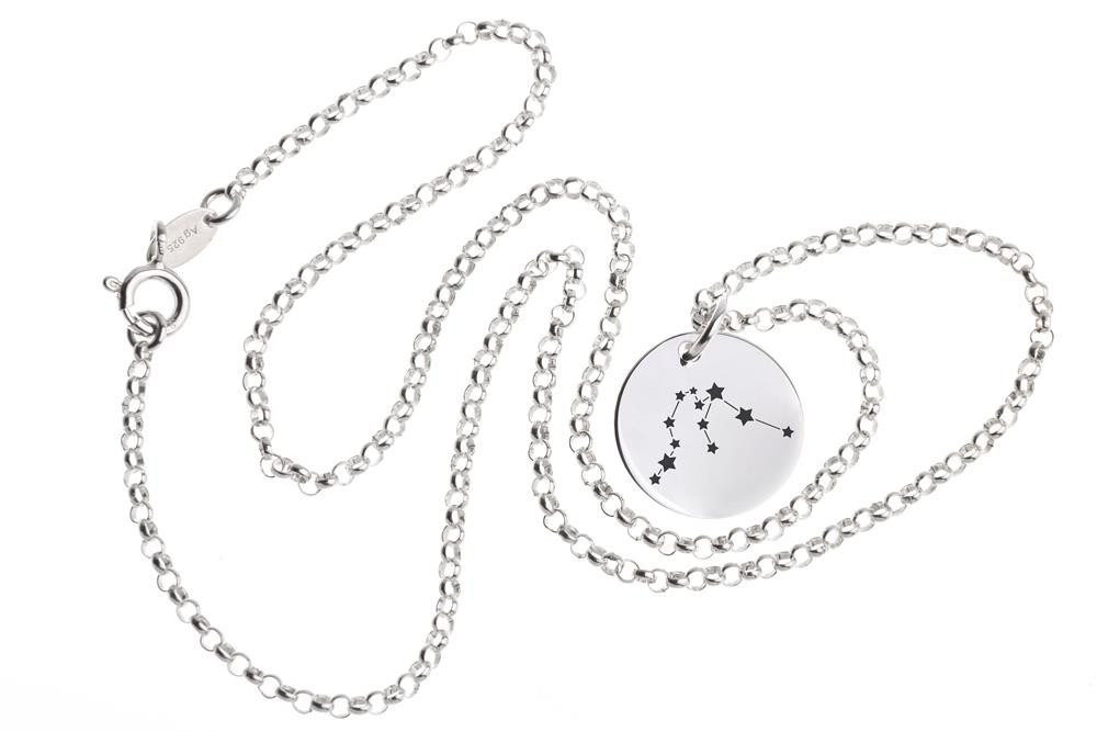 Silberkettenstore Silberkette Erbskette 2mm mit Sternbild Anhänger WASSERMANN - 925 Silber