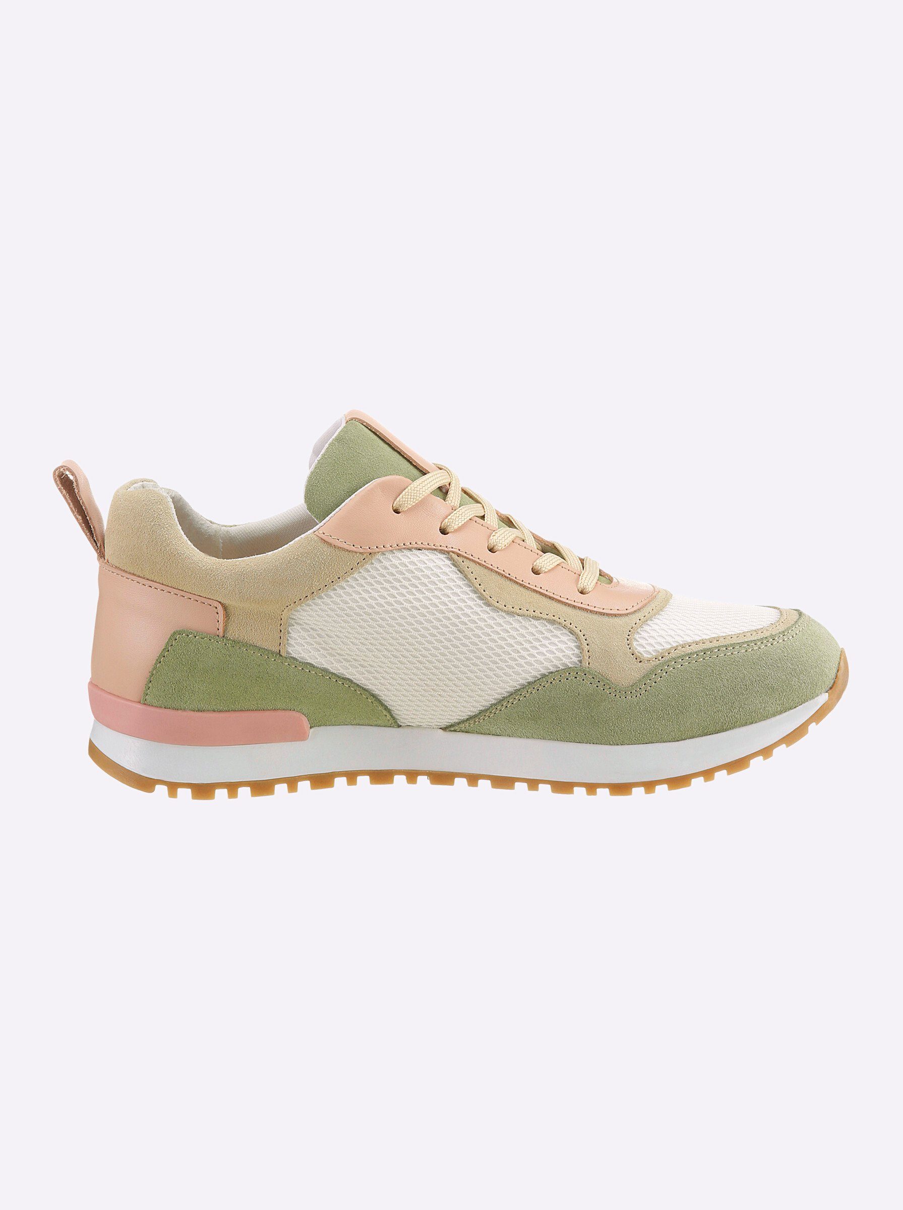 weiß-mint Sneaker Flexible heine Laufsohle, weiche Polsterung