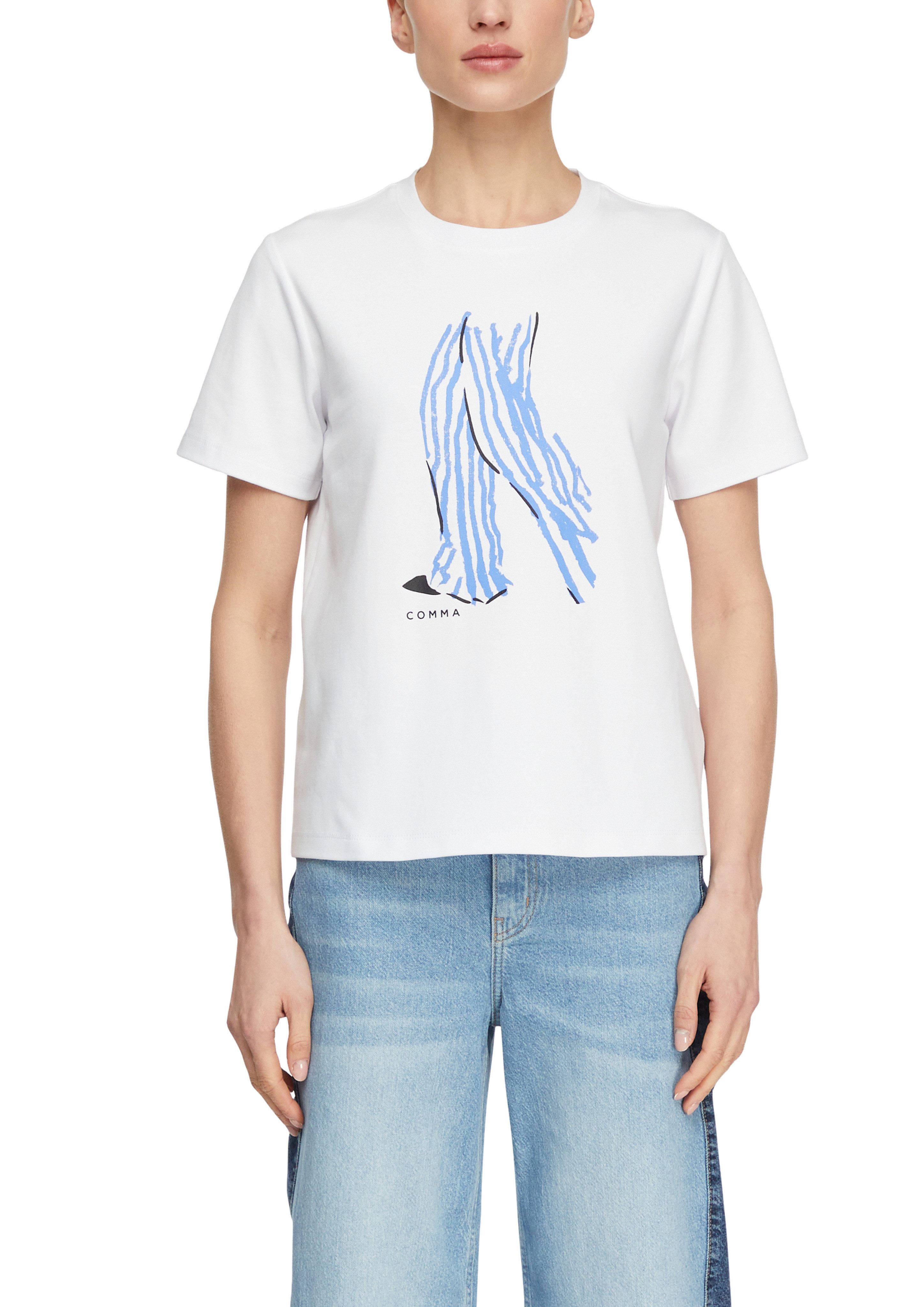 comma T-Shirt mit Artwork