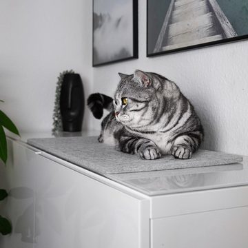 LucyBalu Katzenliege Katzen Fensterbrettauflage aus Wollfilz, Katzen Liegematte Fensterbank