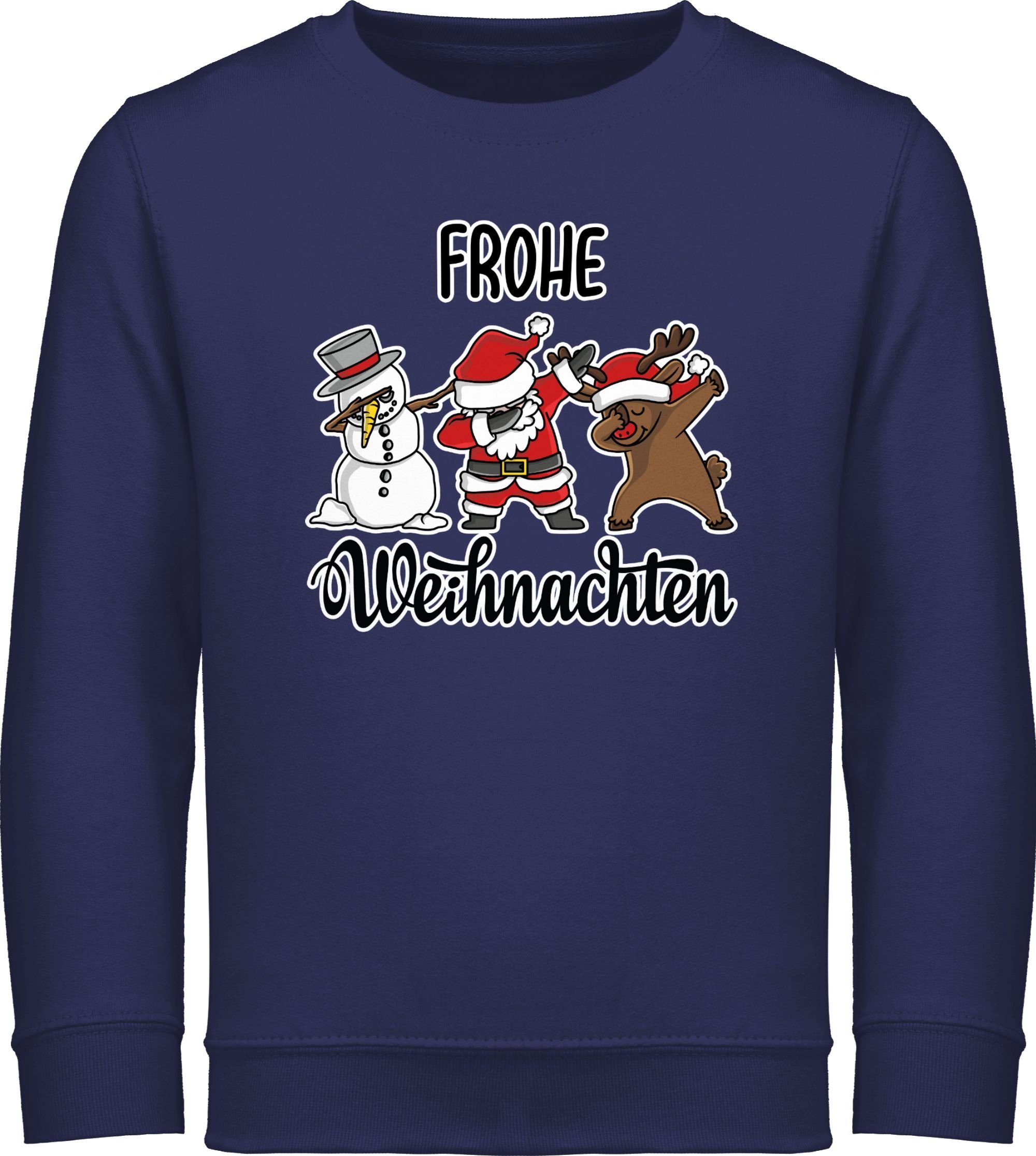 Blau Weihnachten Dabbing Frohe Navy Kleidung Weihnachten Kinder 2 Shirtracer Sweatshirt