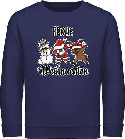 Shirtracer Sweatshirt »Frohe Weihnachten mit Dabbing Figuren - weiß - Weihnachten Kleidung Kinder - Kinder Premium Pullover« langarm weihnachtsmotiven - klamoten weihnachtsmotive - pullis x mas