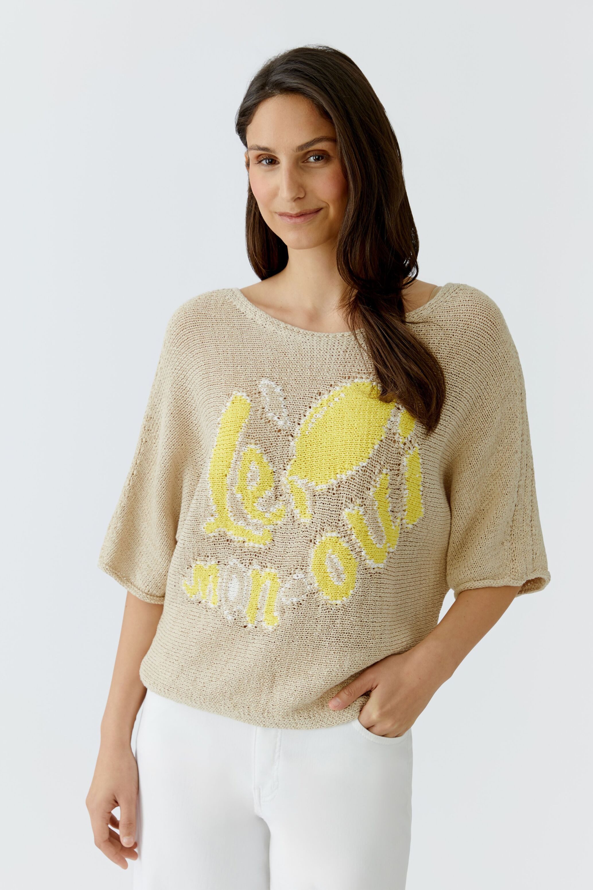 Oui Rundhalspullover