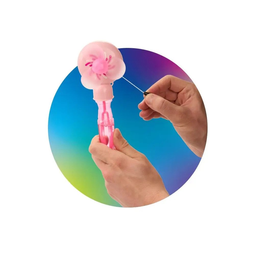 Trendhaus Seifenblasenspielzeug Seifenblasen-Ventilator 2in1 30ml, 3-fach sortiert Doppelter Spaß in e