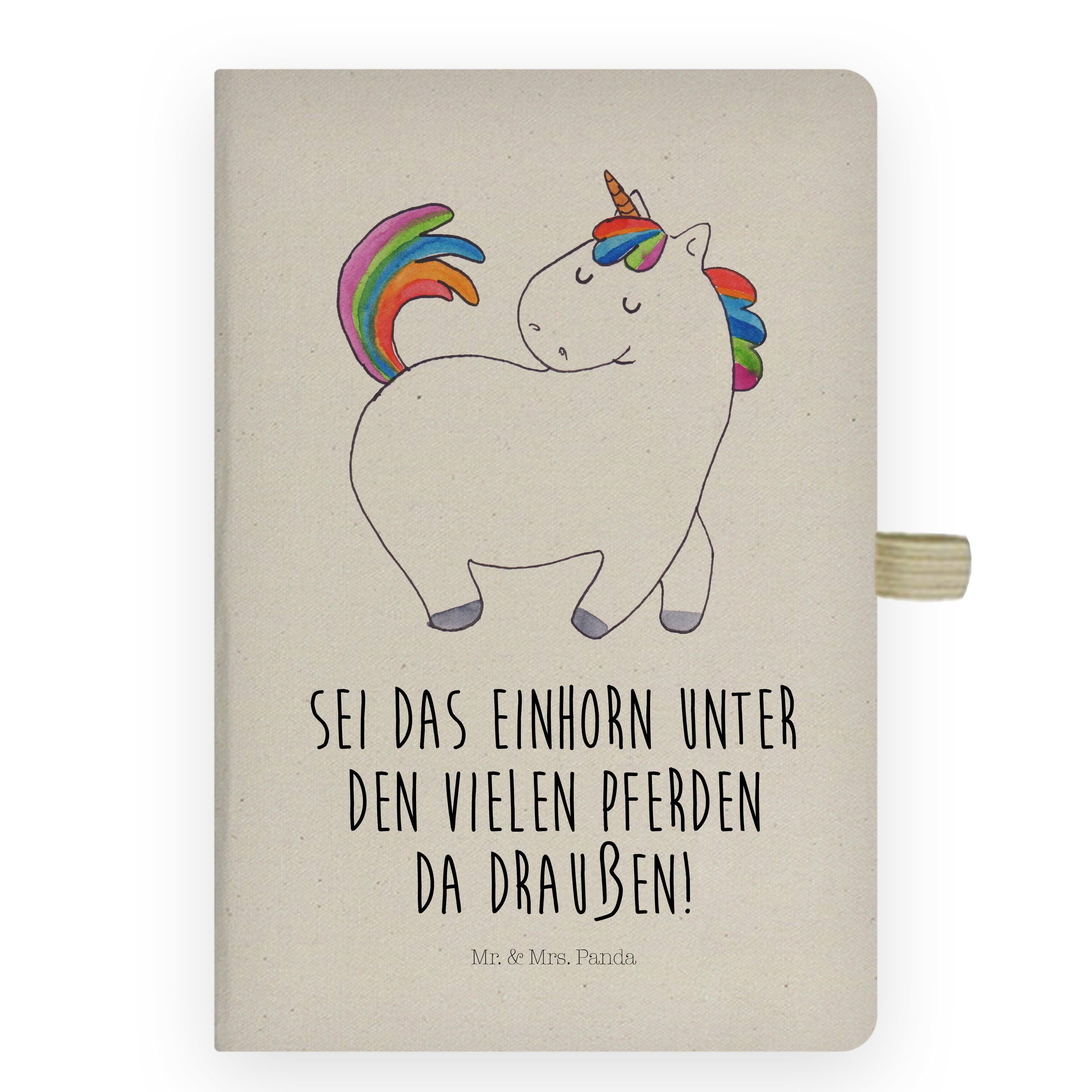 Mr. & Mrs. Panda Notizbuch Einhorn stolzierend - Transparent - Geschenk, Kladde, Einhörner, Pfer Mr. & Mrs. Panda