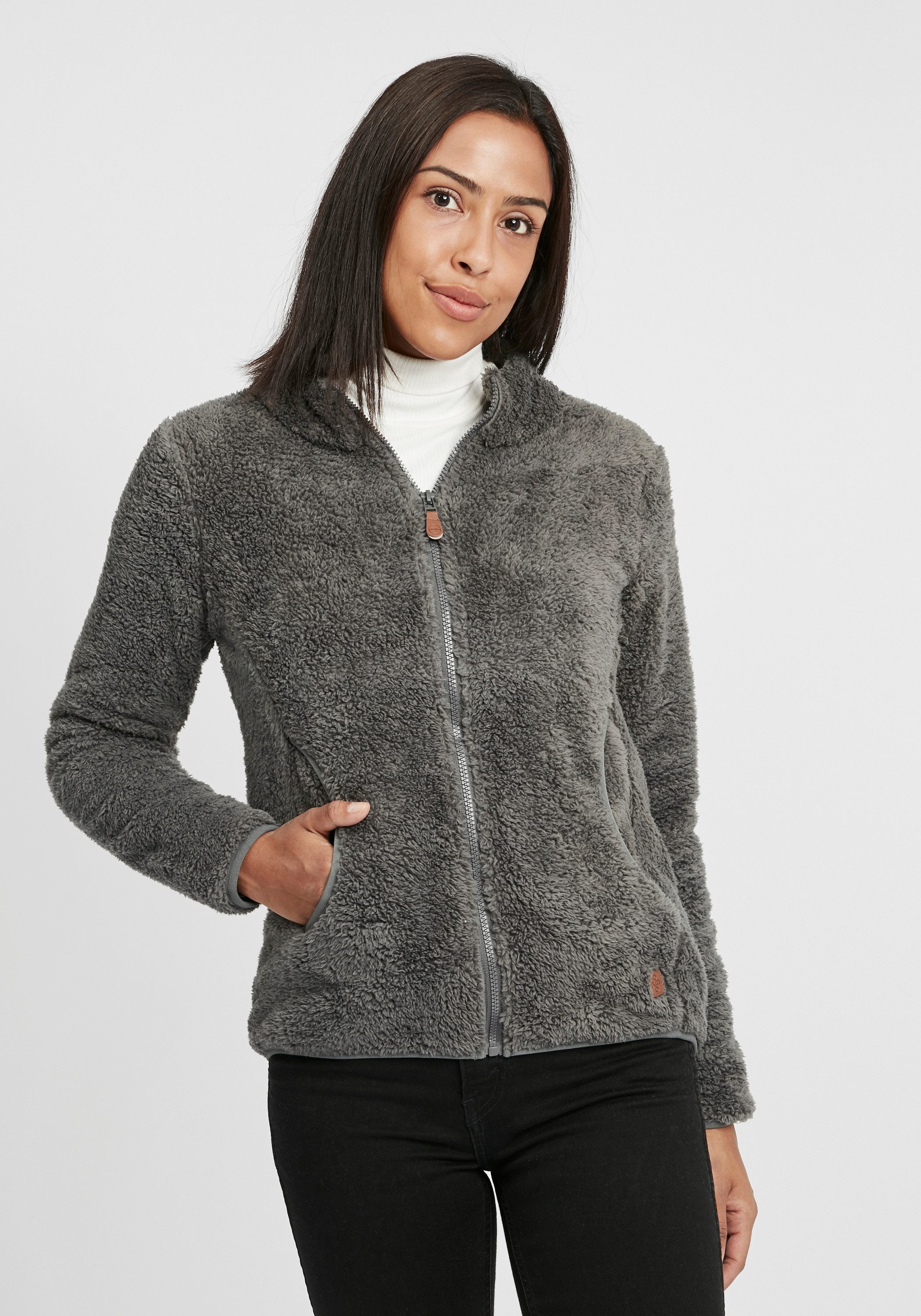 OXMO Kapuzensweatjacke OXTelsa Sweatshirtjacke aus Teddy-Fleece Stoff günstig online kaufen