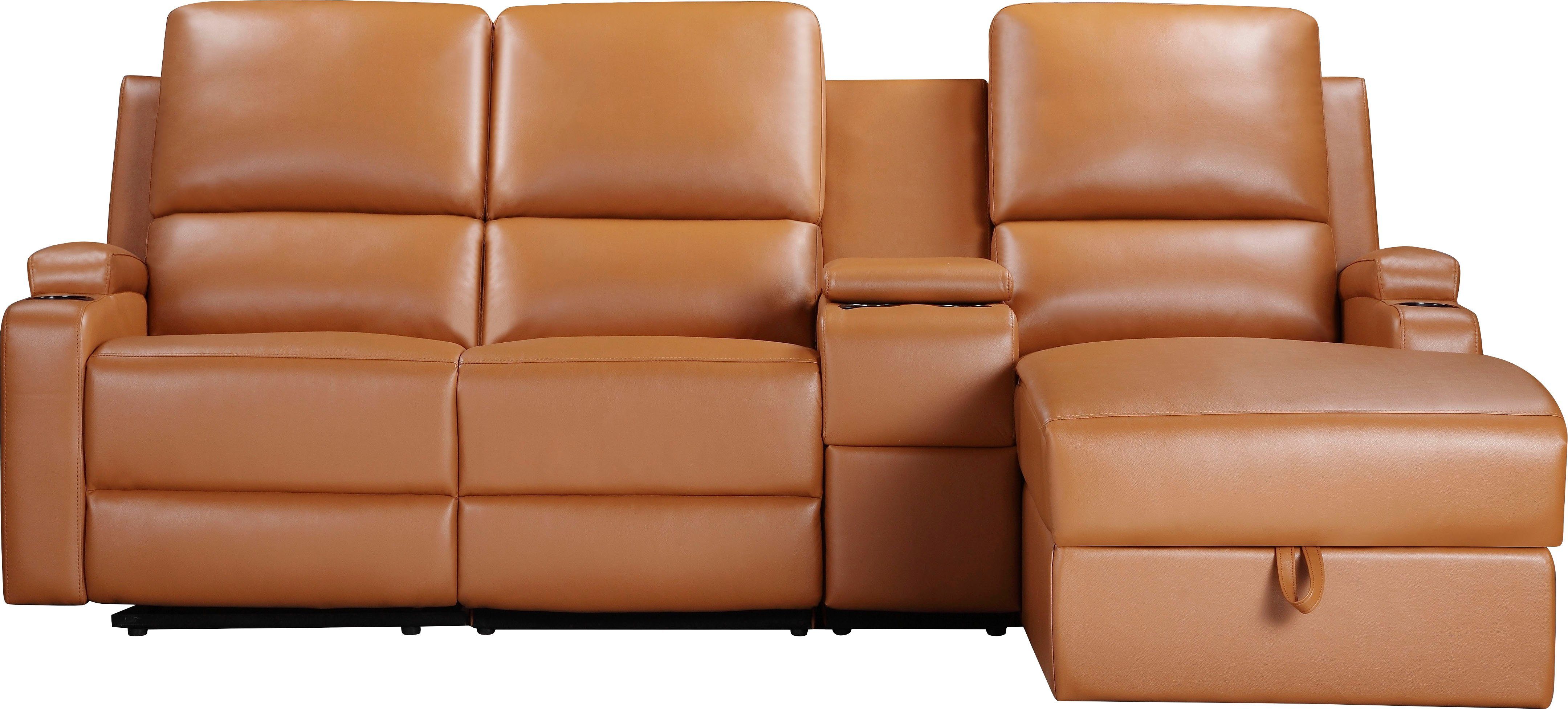 OTTO home Ecksofa NAPORI Multimediasofa, 3er Kinosessel XXL, L-Form, 3 Bezugsstoffe, Kinosofa mit Relaxfunktion, Getränkehalter, Staufach und Staukasten