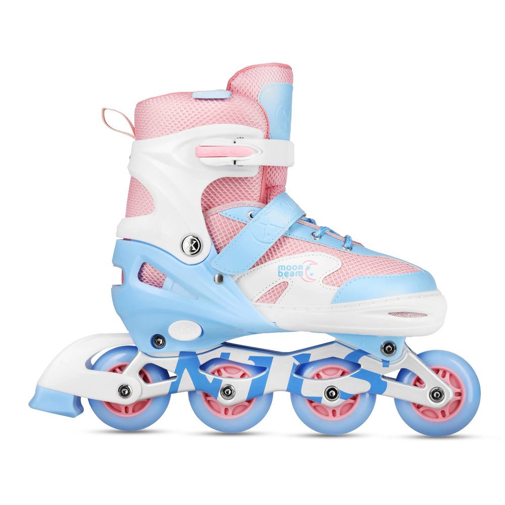 NILS EXTREME Inlineskates Kinderinliner Rollschuhe LED-Rollen, (Spar-Set, 2-St., 39-42), verstellbar, LED-Rollen, Schutzset, ABEC-7