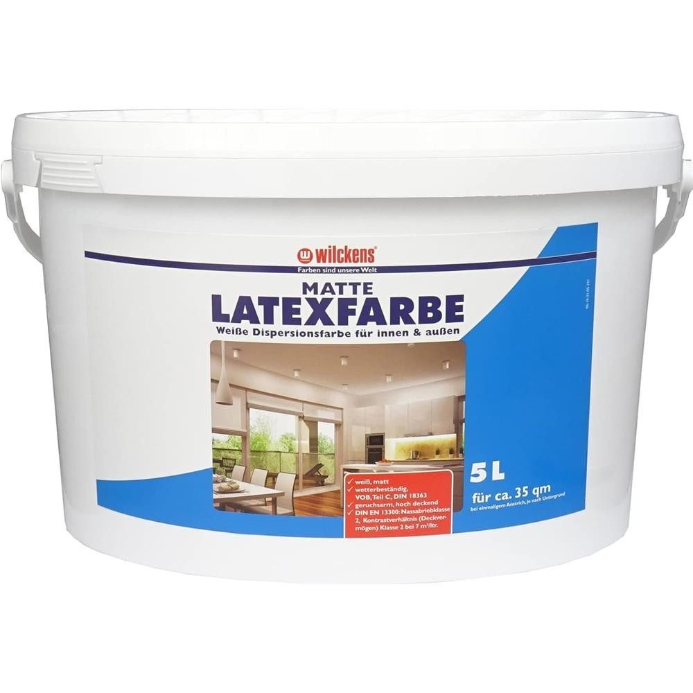 Wilckens Farben Latexfarbe Farbe matt 2,5 L /5 L Weiß Innen & Außen