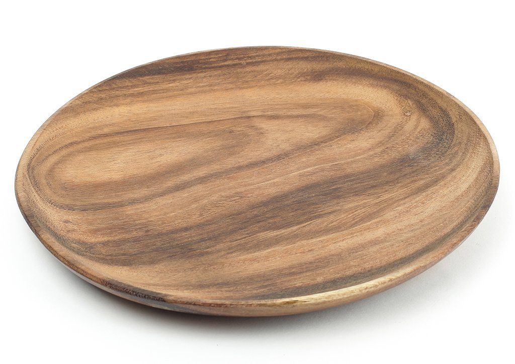 Levandeo® Dekoschale, Holzteller Akazie rund 15cm Holz-Schale Obstteller De günstig online kaufen
